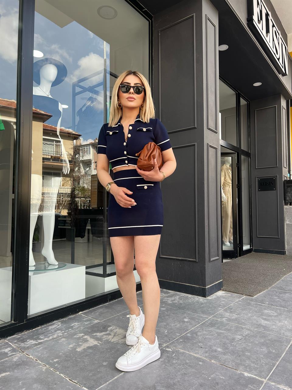 Navy Blue Knitted Set