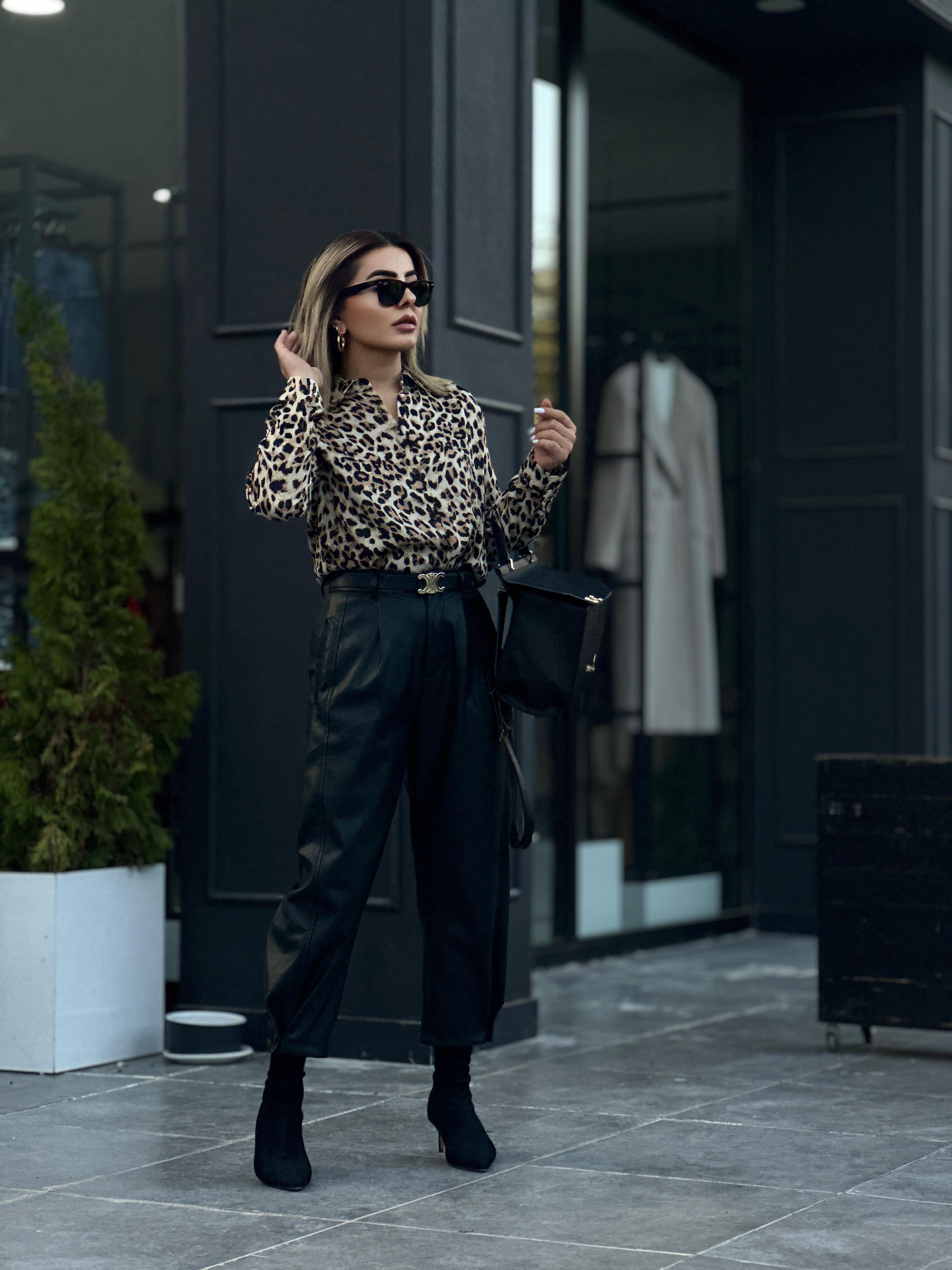 Leopard Print Satin Shirt