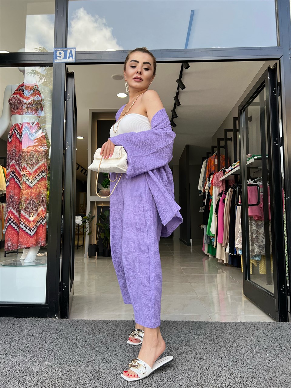 Lilac Waffle Fabric Set