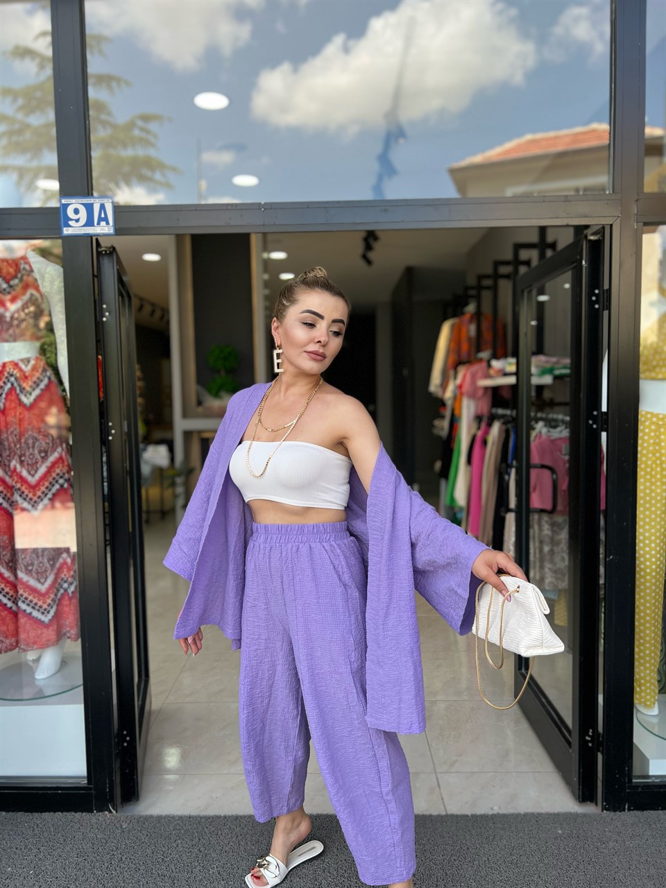 Lilac Waffle Fabric Set