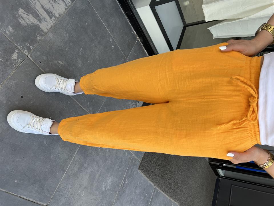 Mango Muslin Trousers with Hem Darts