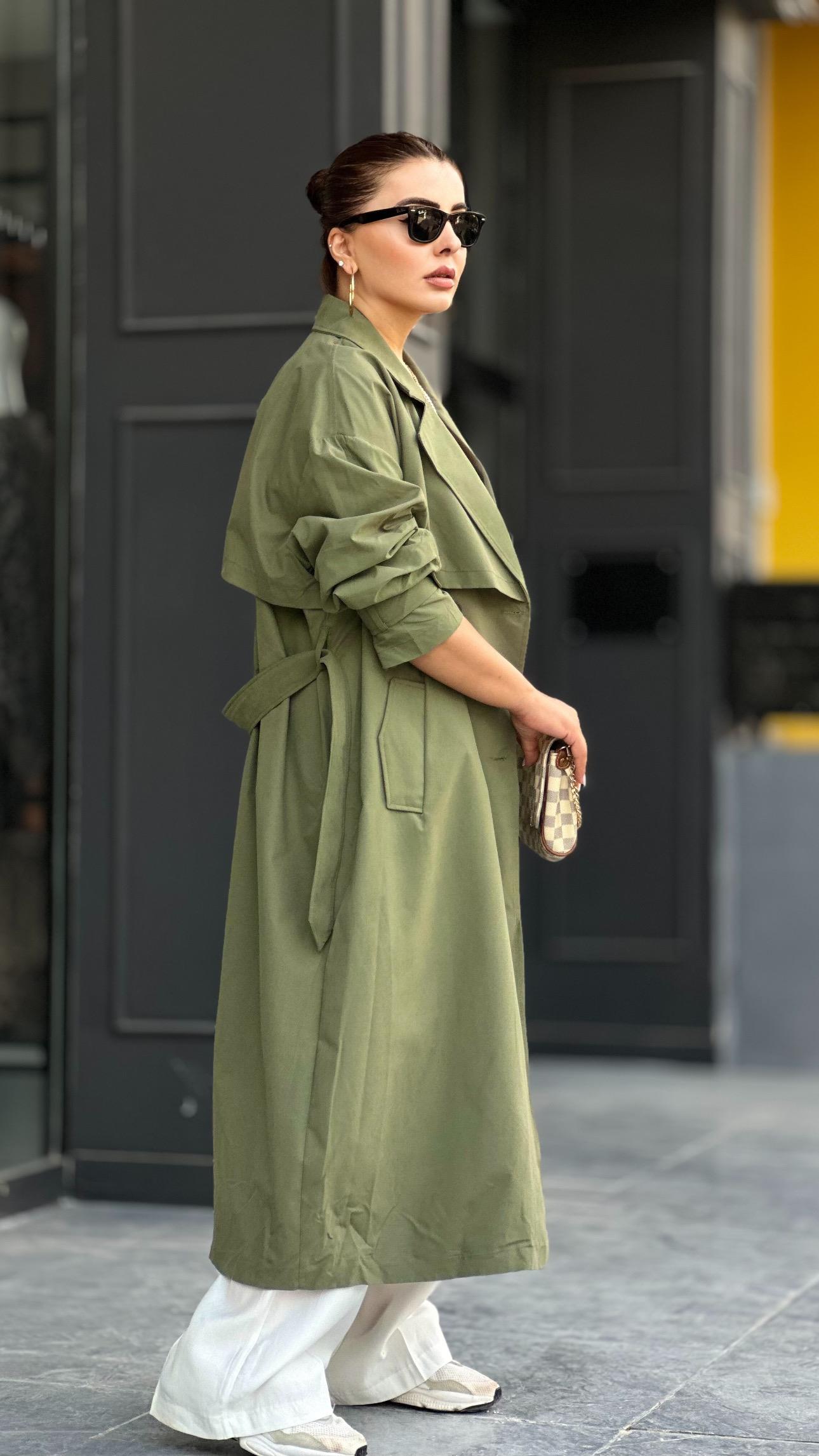 Brand Model Khaki Oversize Trench Coat