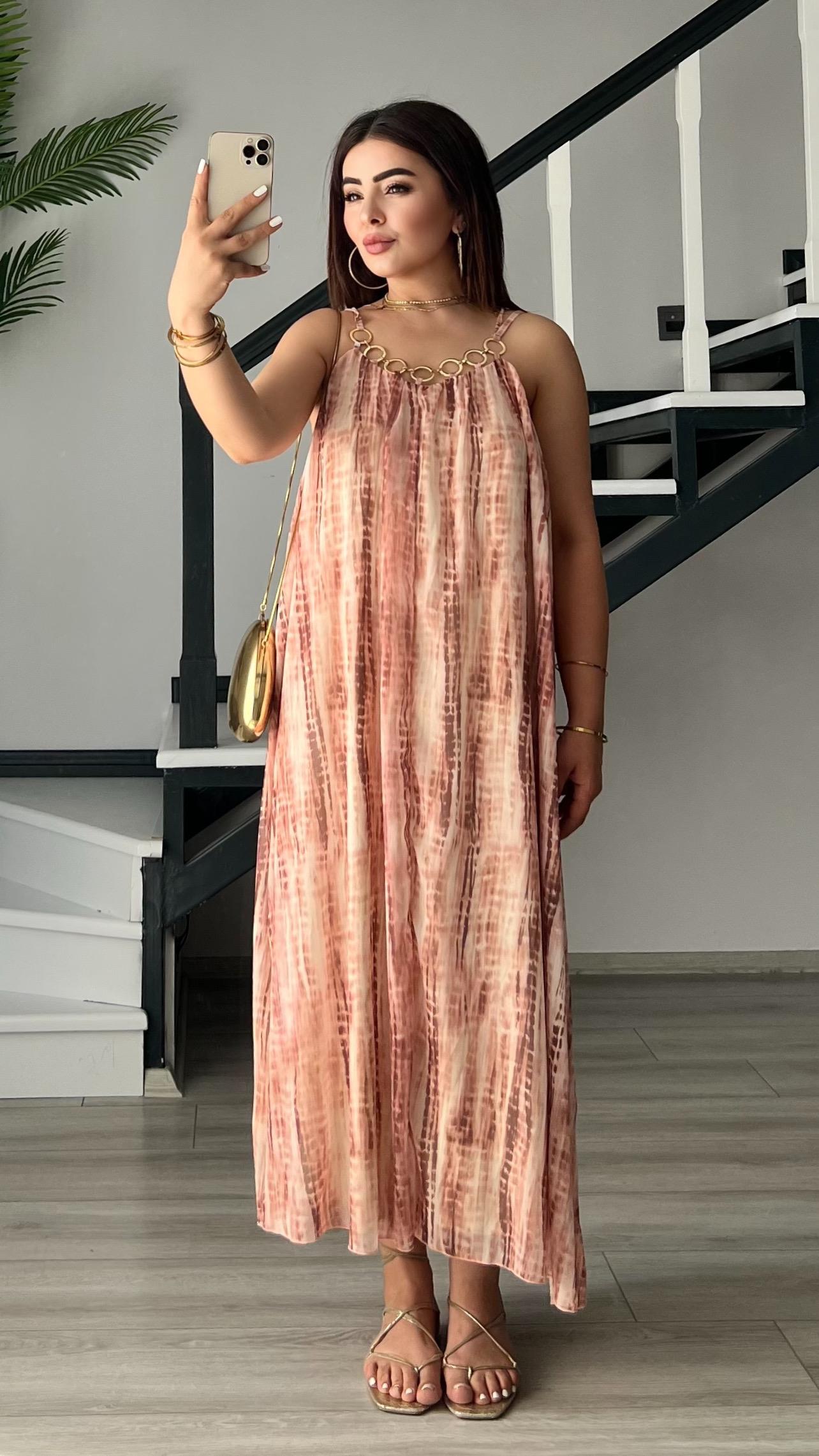 Marka Model Halkalı Batik Elbise