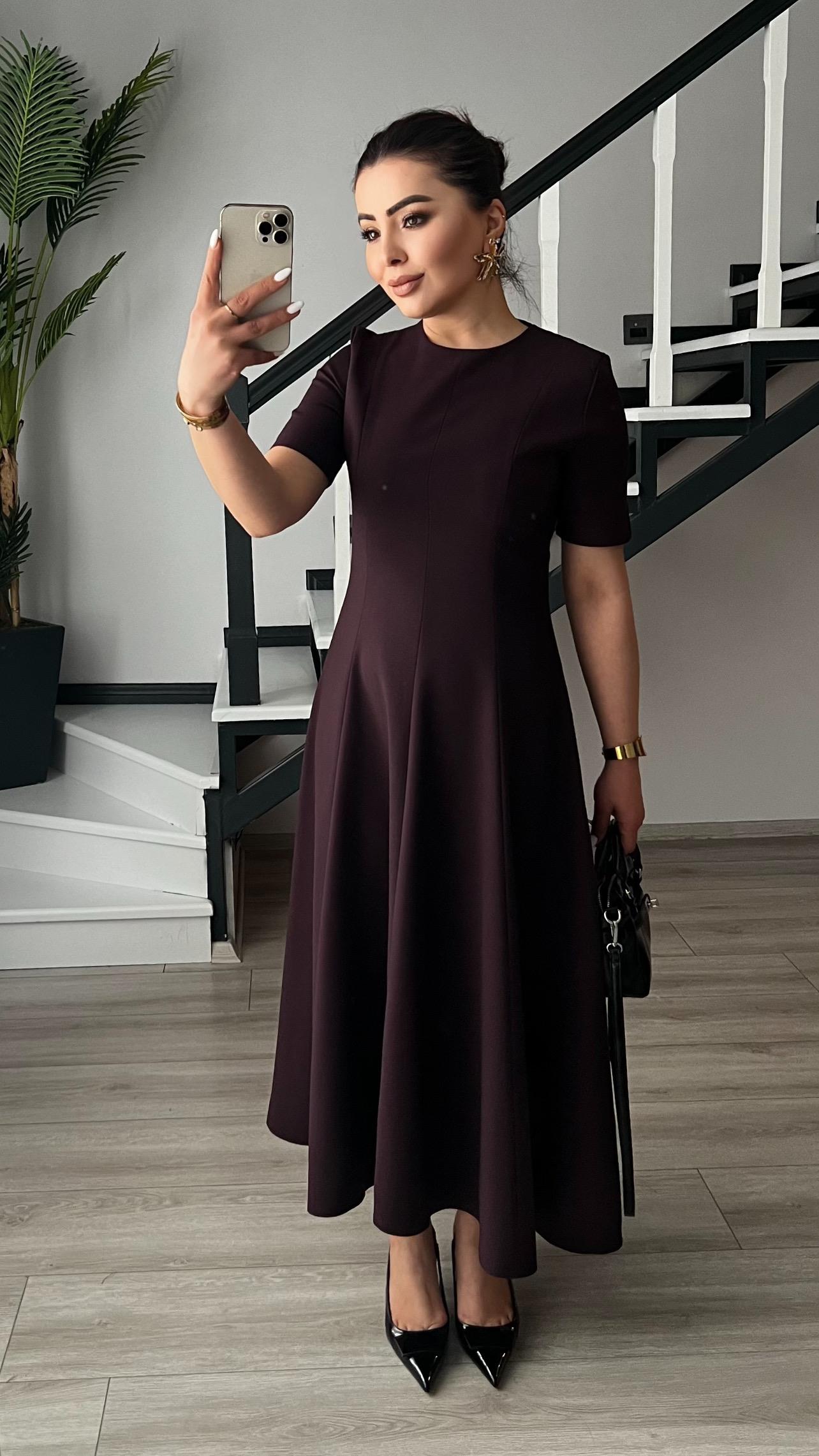 Marka Model Mürdüm Premium Volanlı Midi Boy Elbise