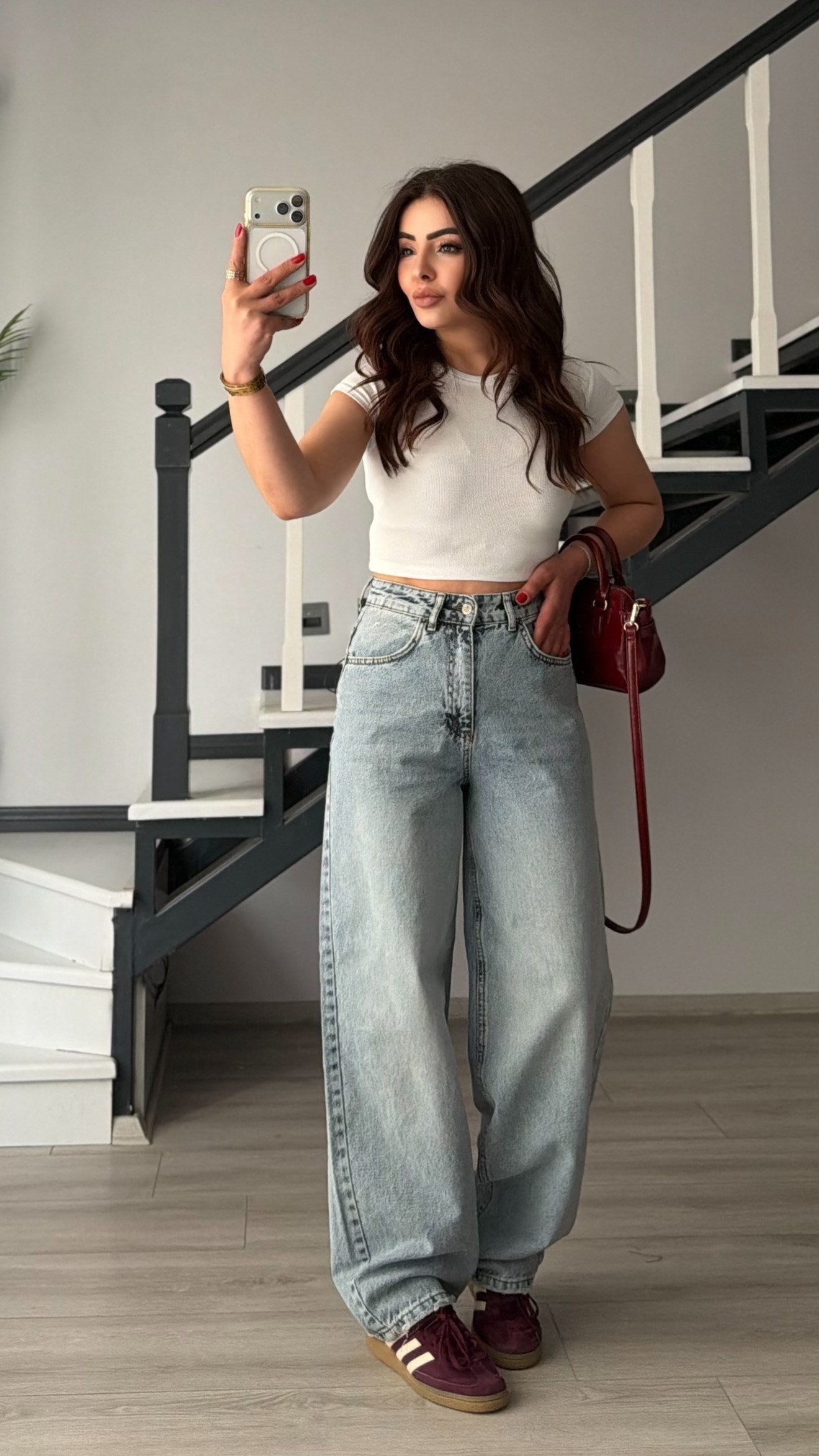 Blue Washed Baggy Jeans