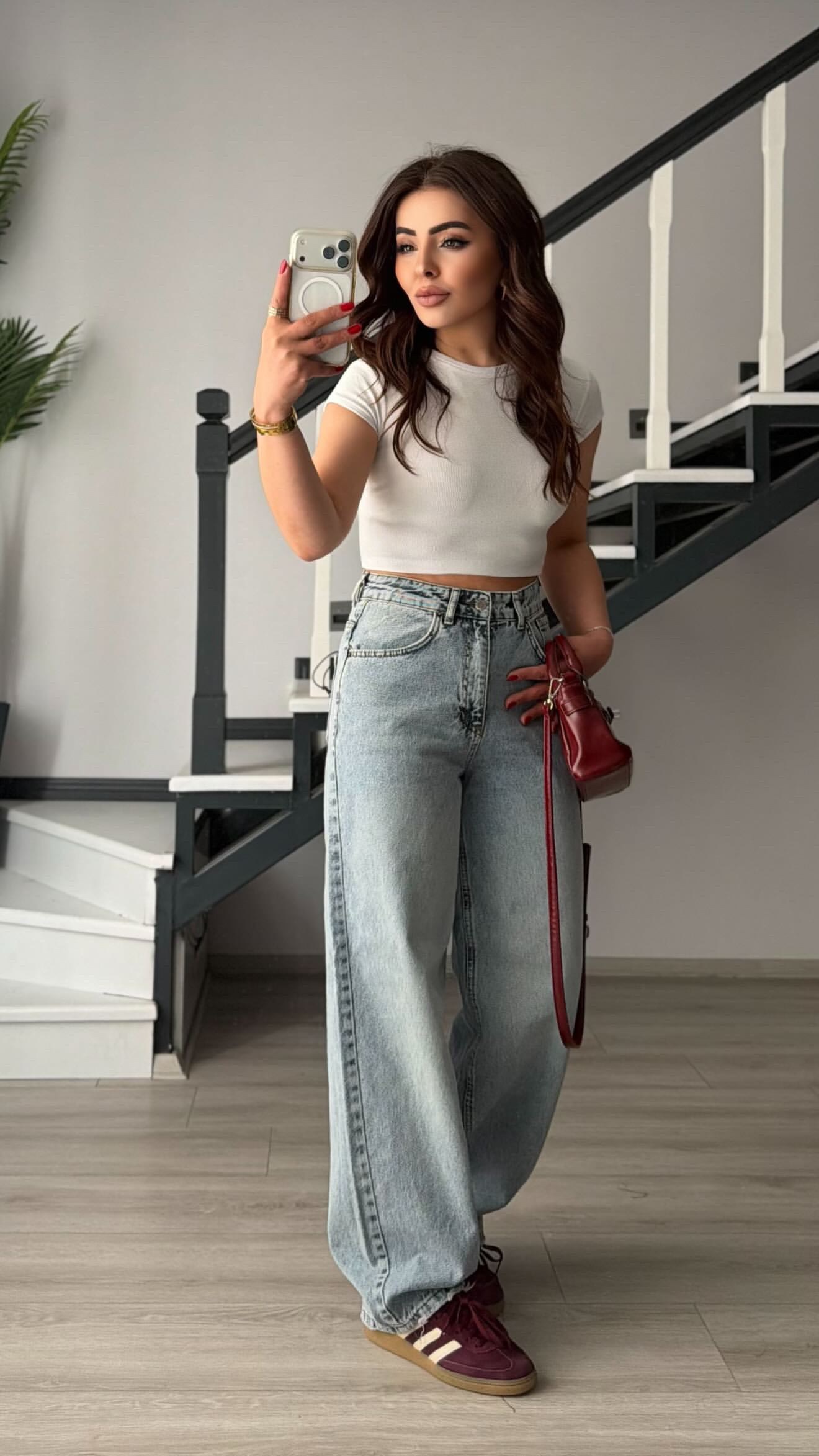 Blue Washed Baggy Jeans