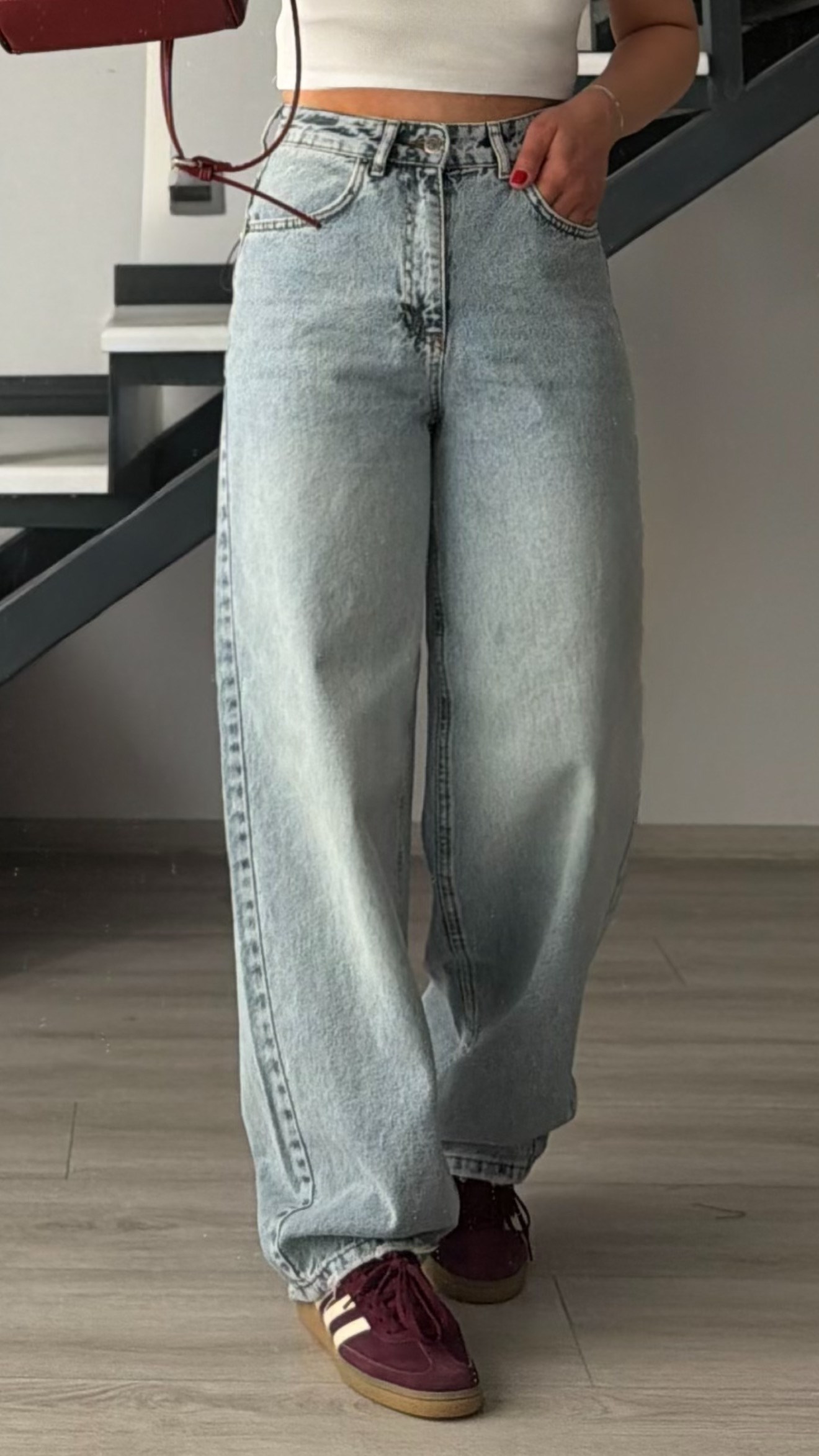 Blue Washed Baggy Jeans