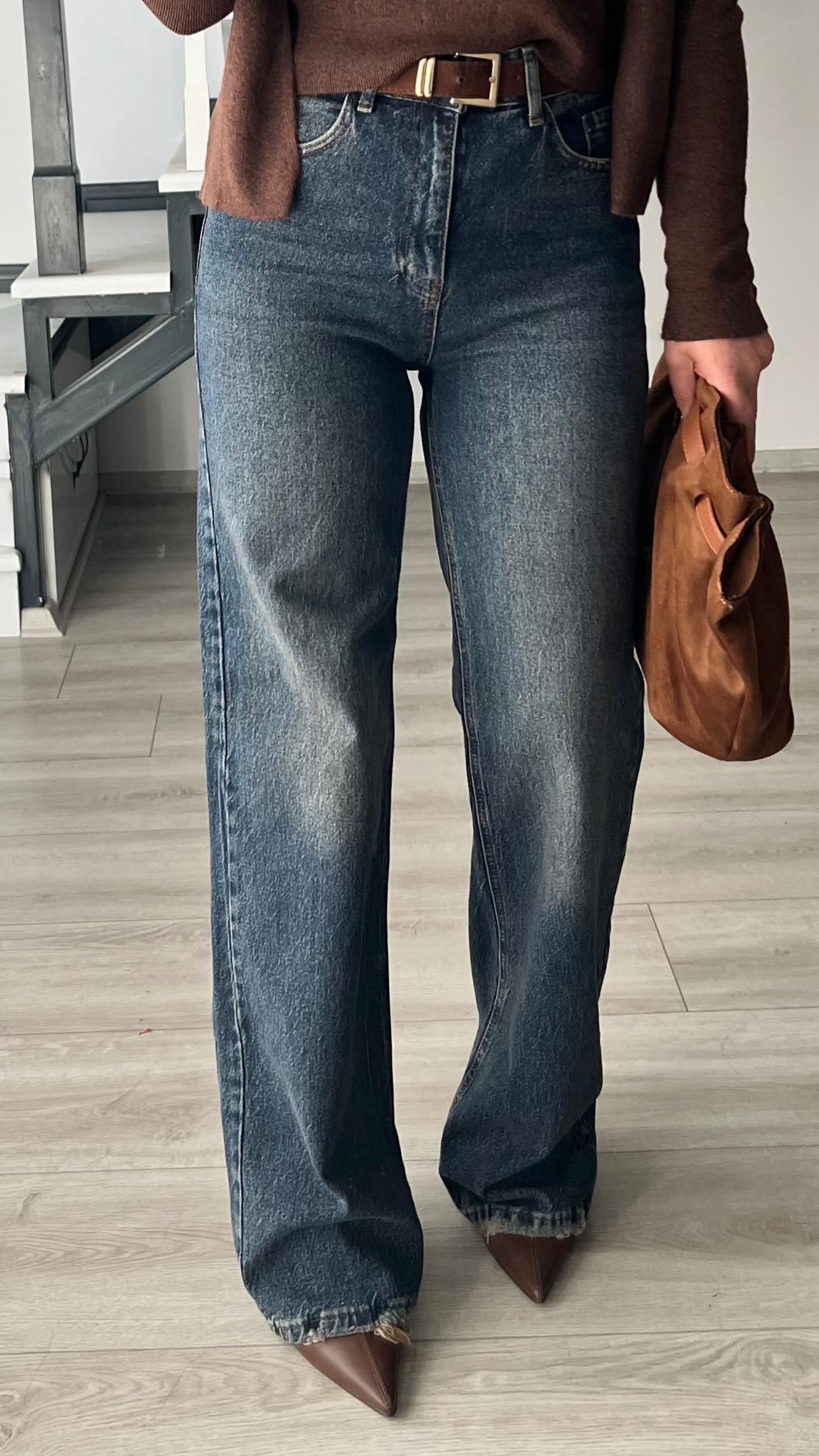 Blue Washed Straight Jeans