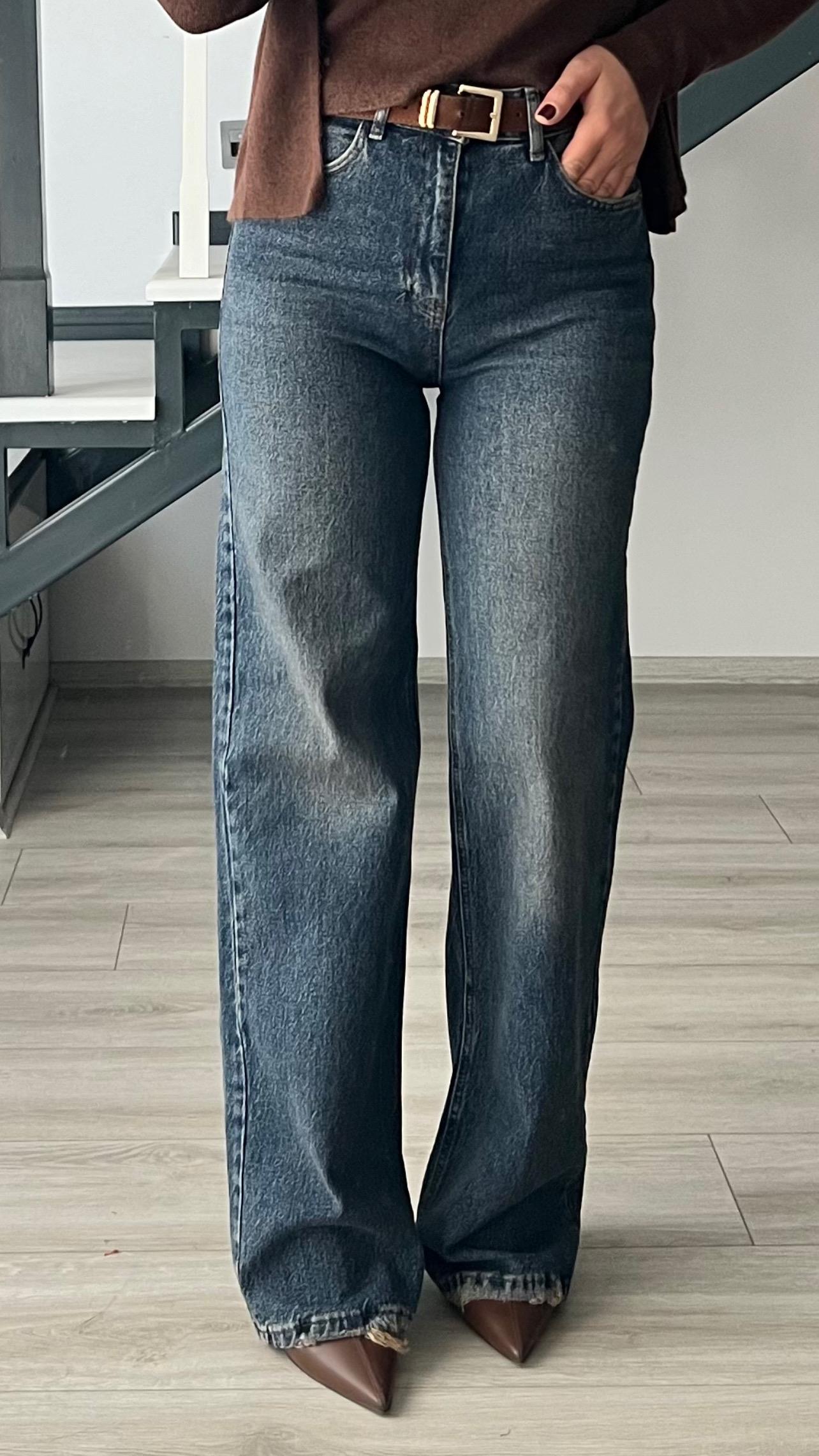 Blue Washed Straight Jeans
