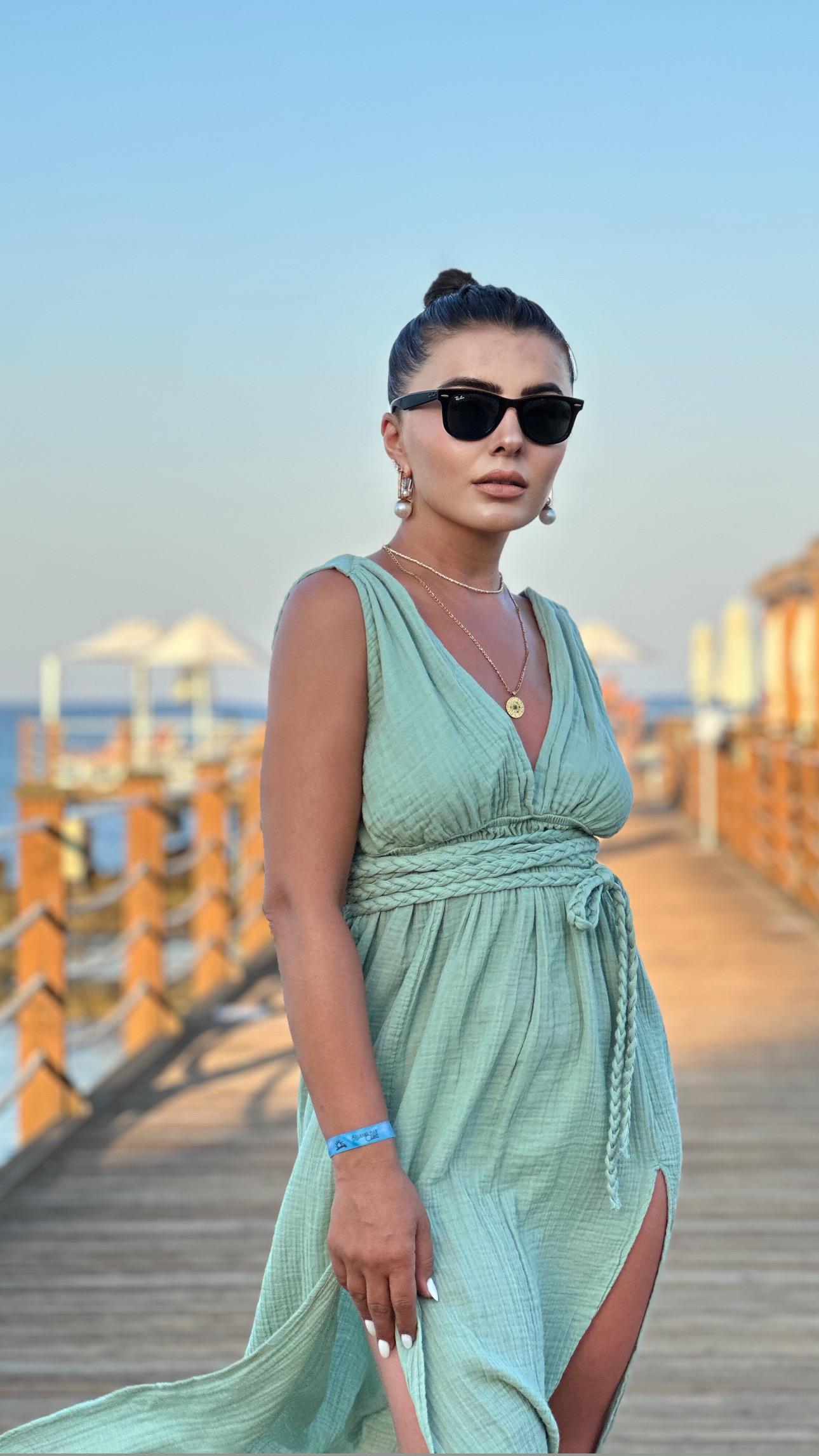 Mint Green Helen Muslin Pareo Dress