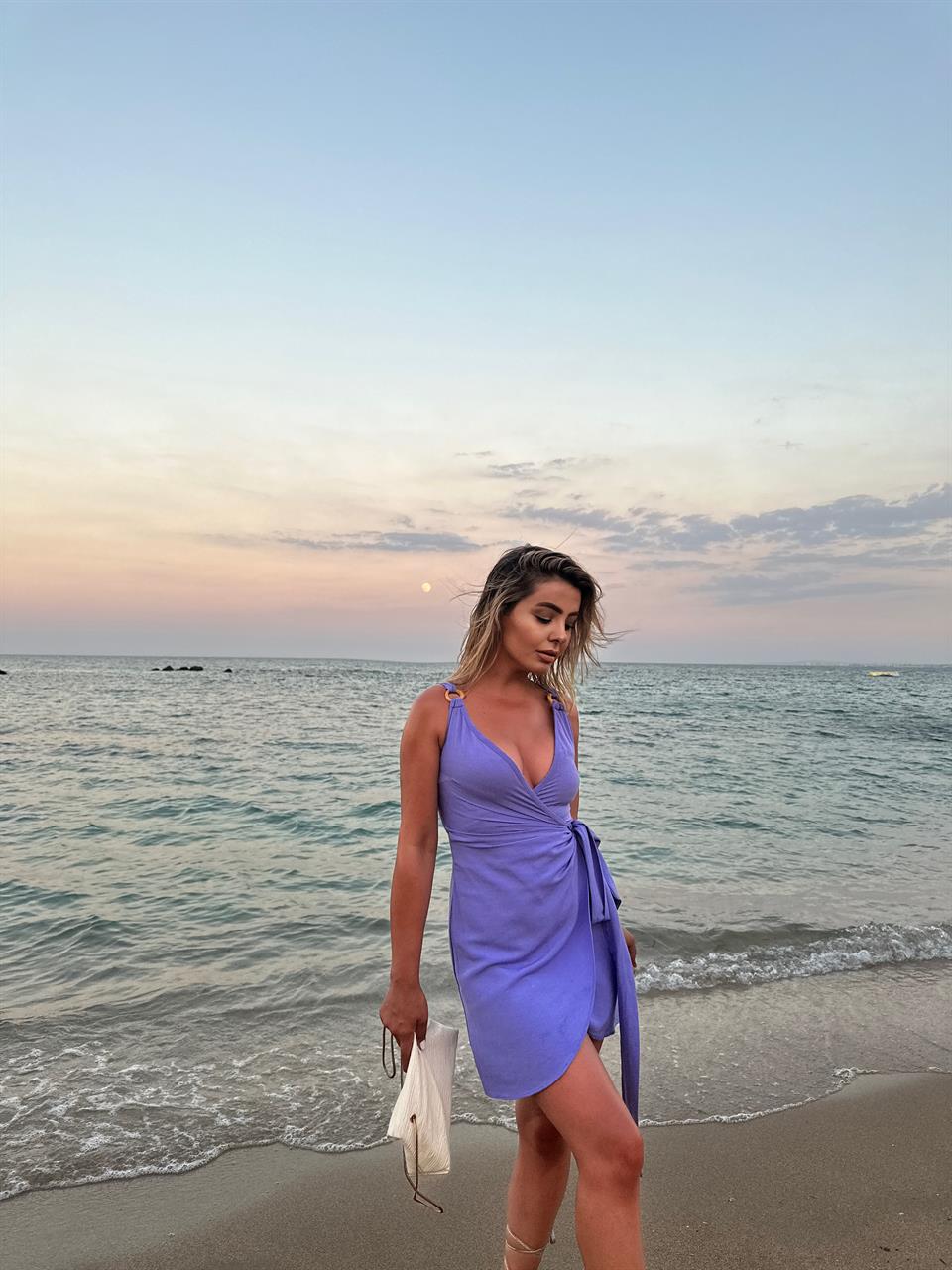 Purple Linen Cover Dress