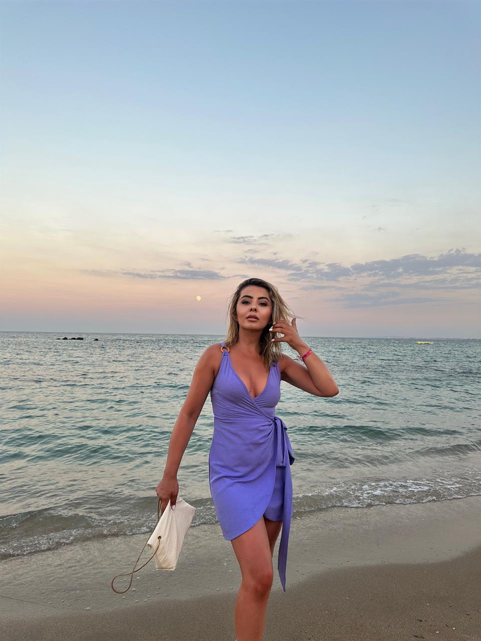 Purple Linen Cover Dress