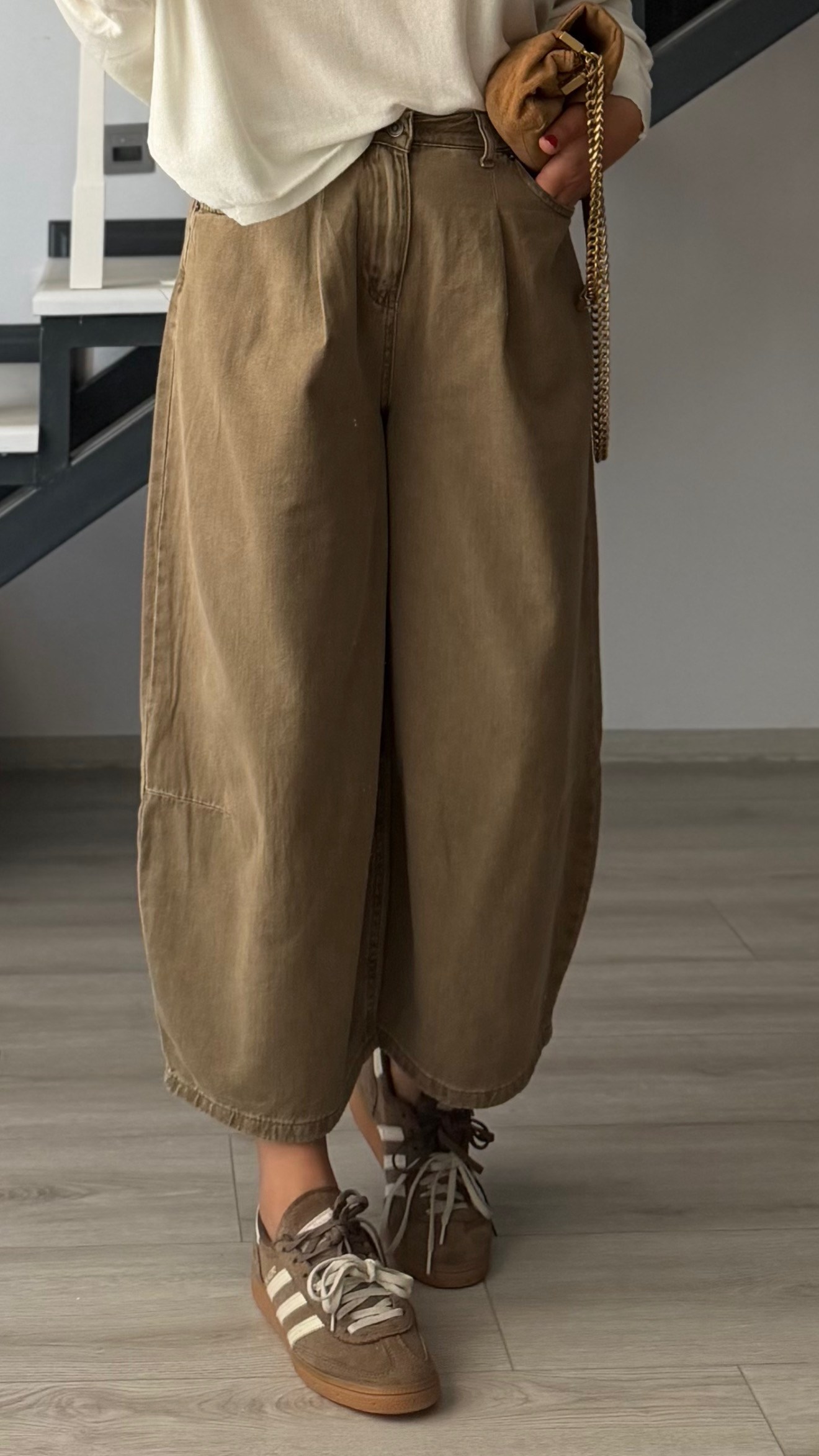 Olive Vintage Barrel Jeans