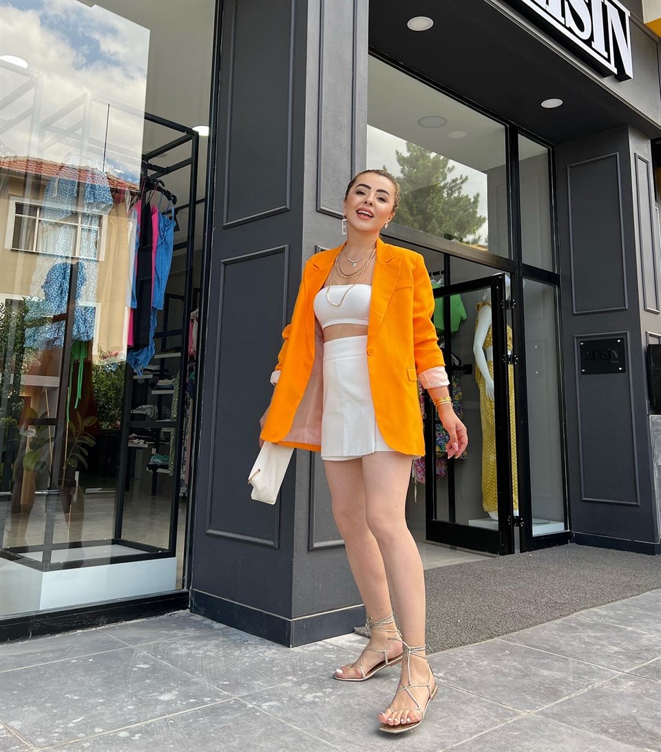 Orange Keten Blazer Ceket