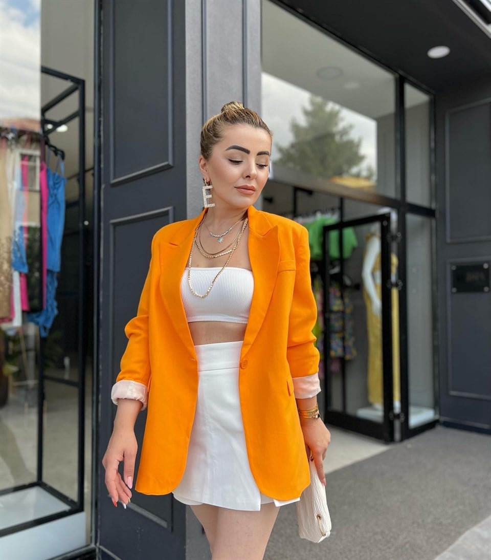 Orange Keten Blazer Ceket