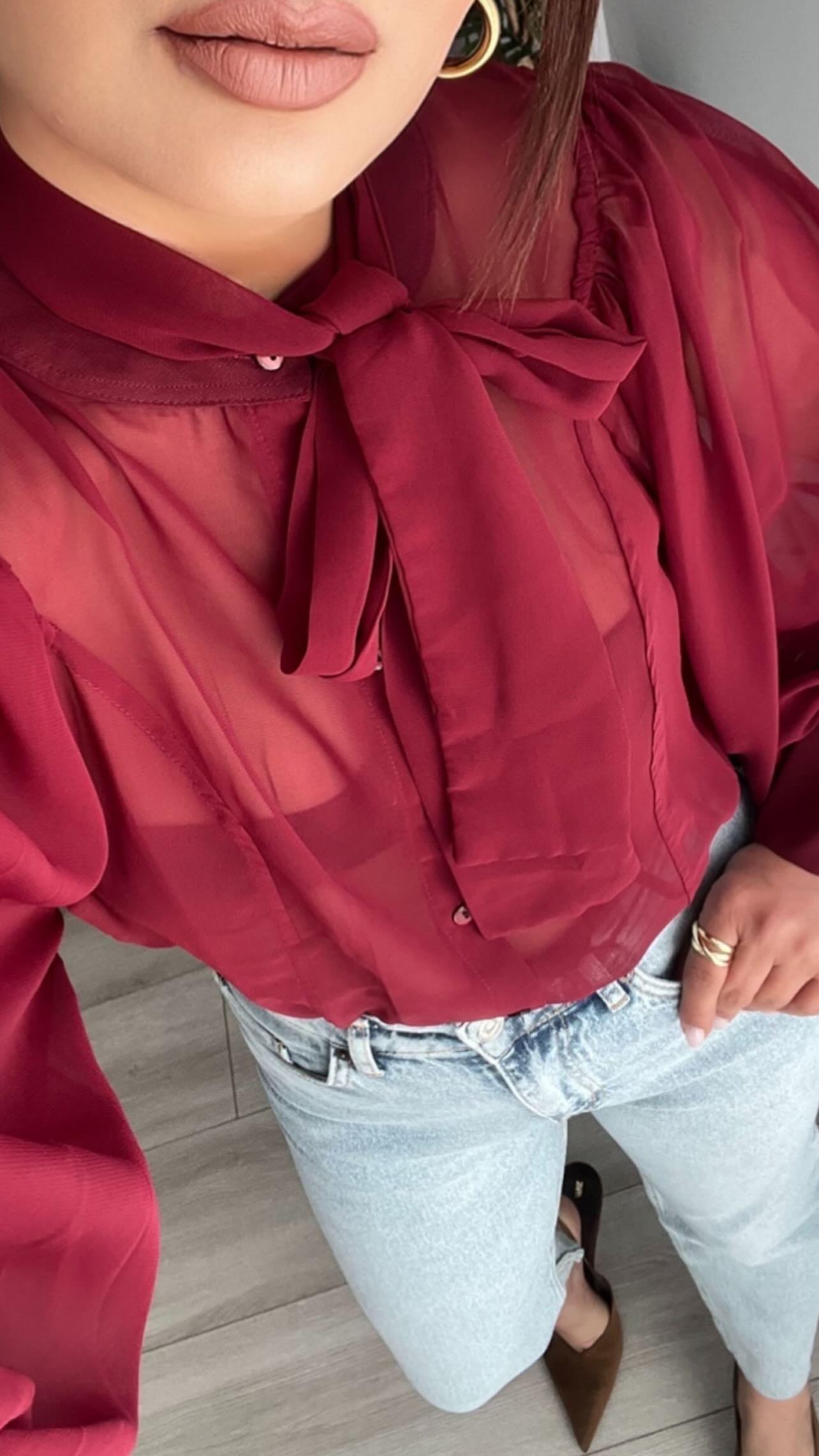 Original Brand Burgundy Tulle Shirt