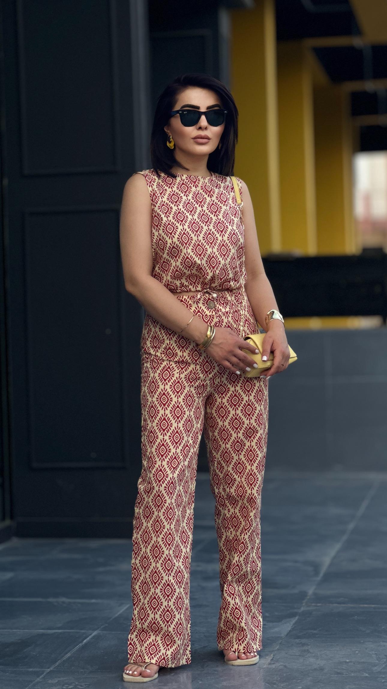 Original Brand Patterned Crop Tie-Up Set