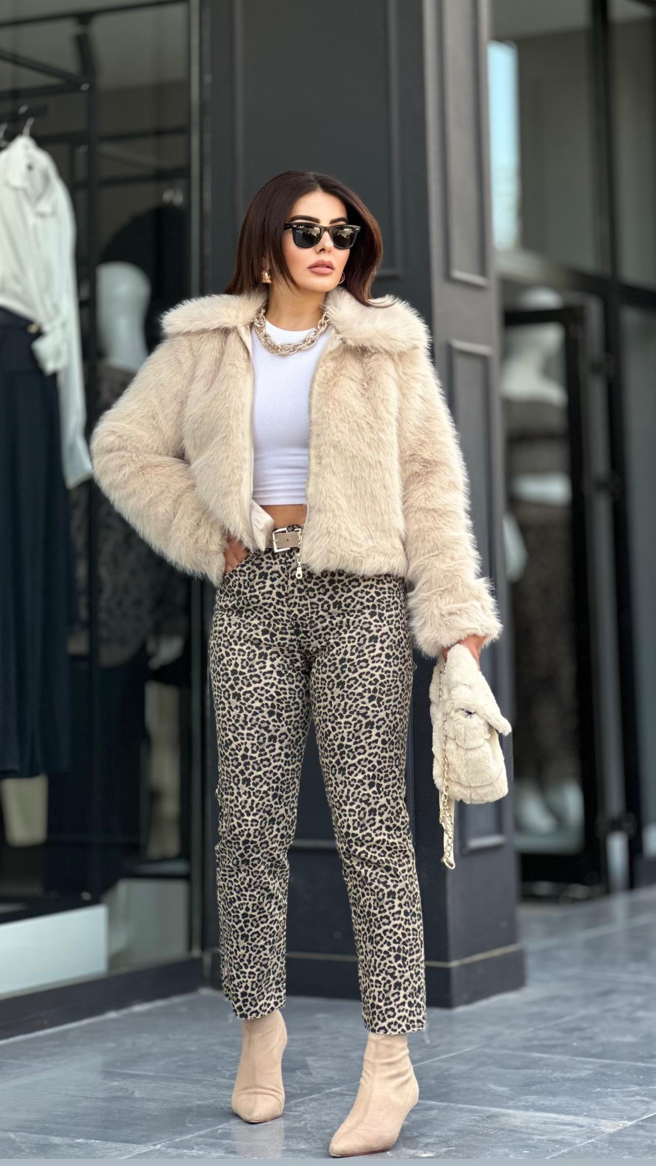 Original Brand Leopard Print Full Fit Jeans