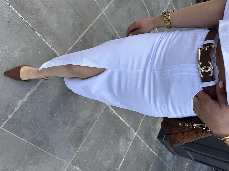Original Brand White Denim Skirt
