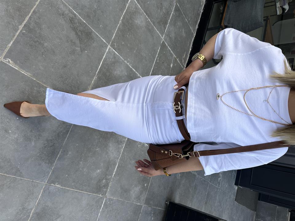 Original Brand White Denim Skirt