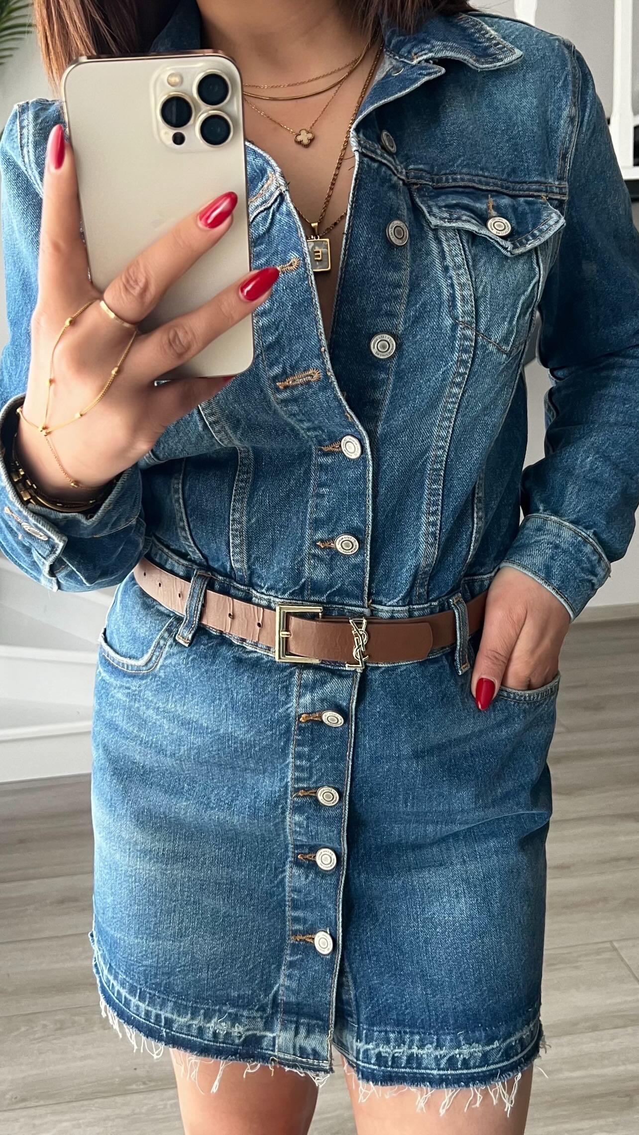 Orjinal Marka Mini Denim Elbise