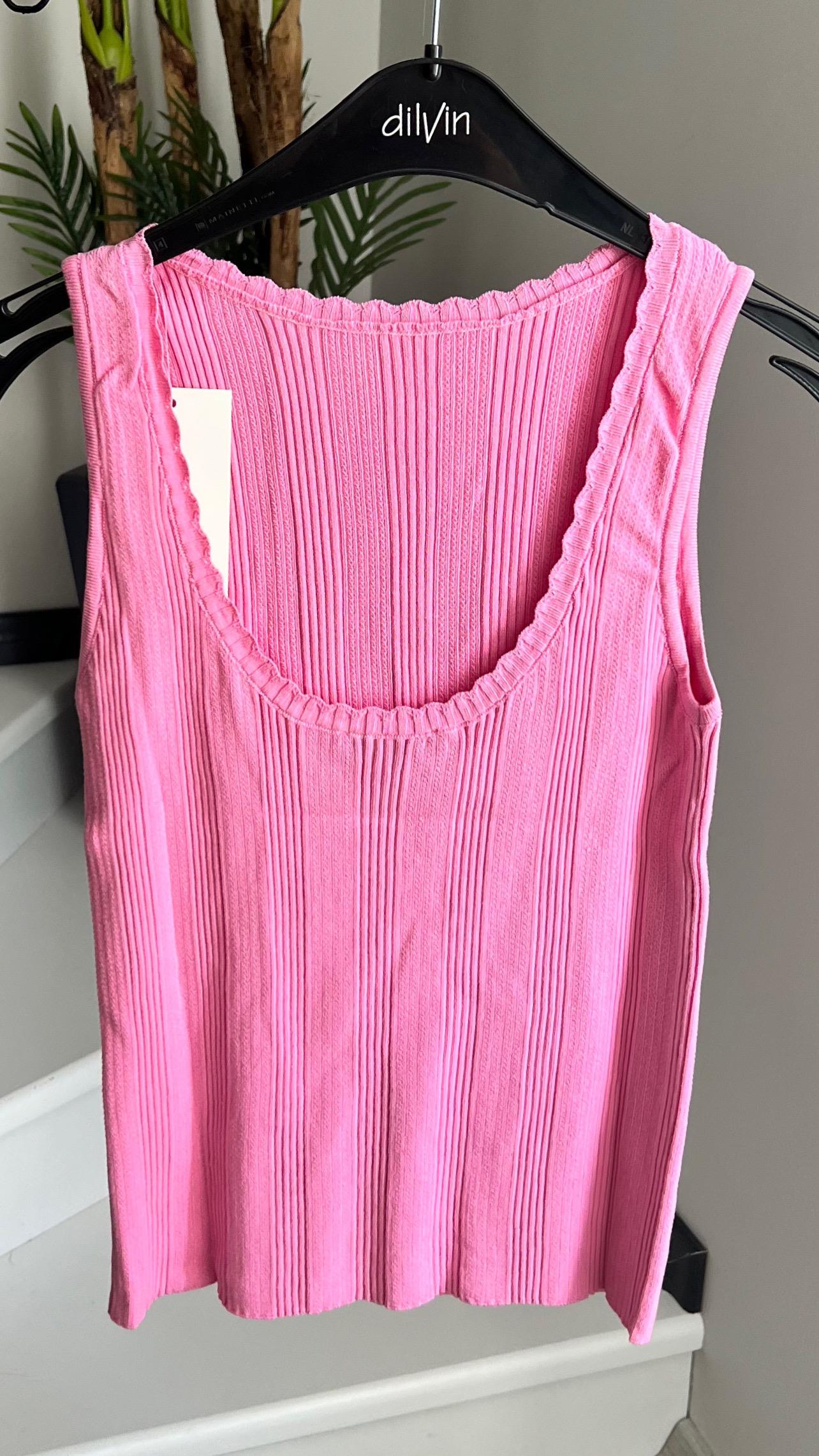 Pink Boat Neck Knitted Blouse