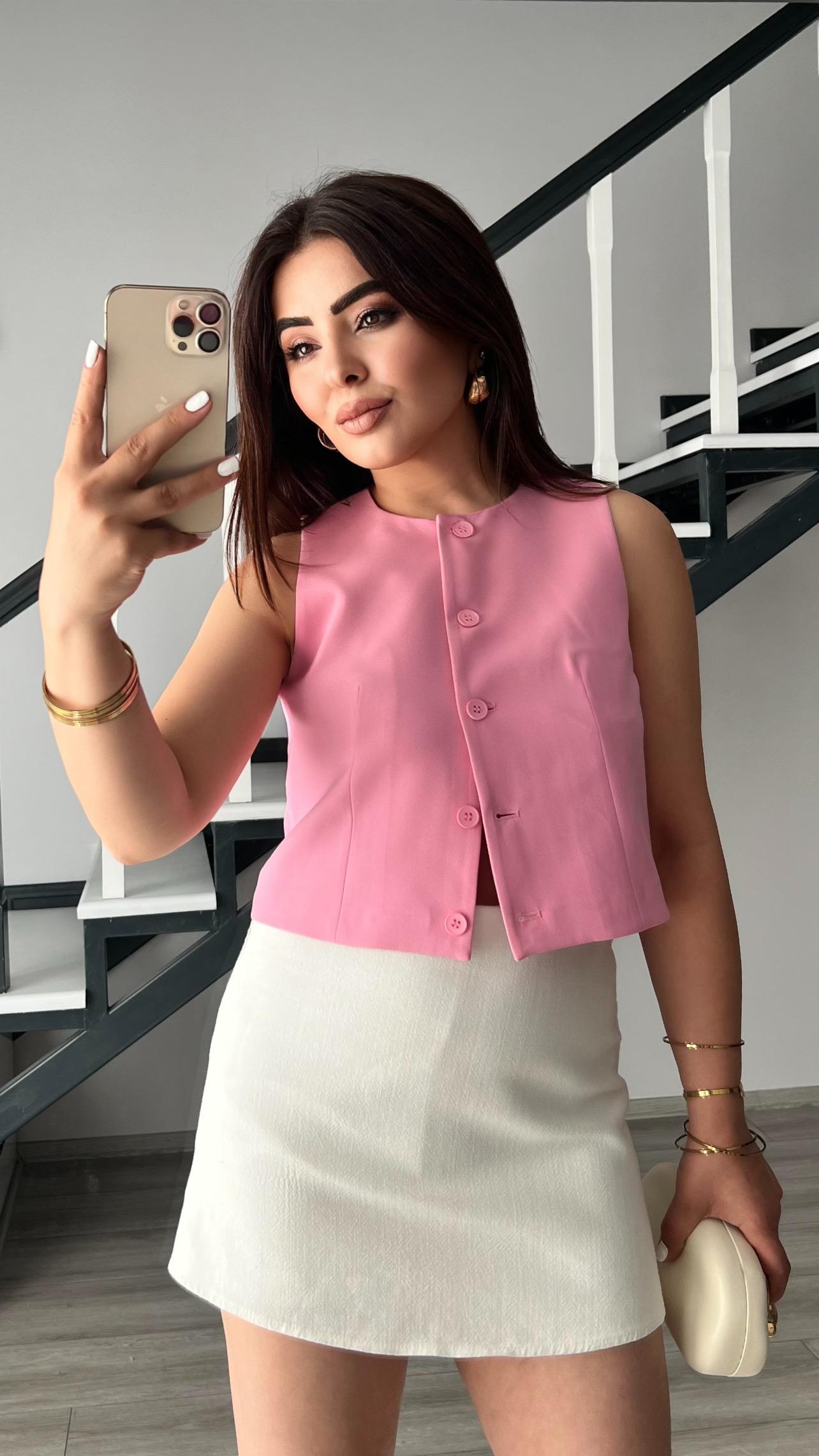 Pembe Premium Pensli Yelek
