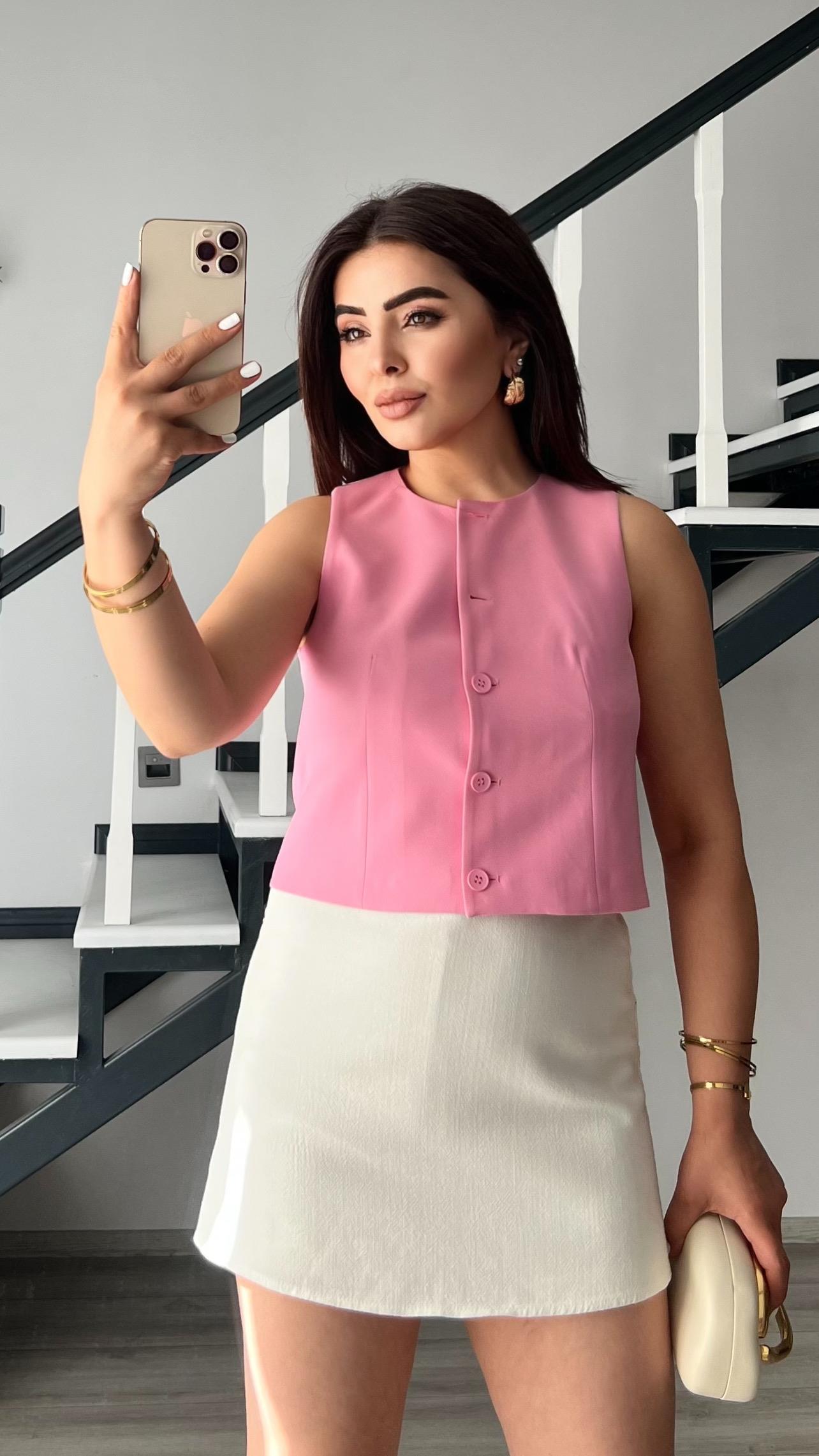 Pembe Premium Pensli Yelek