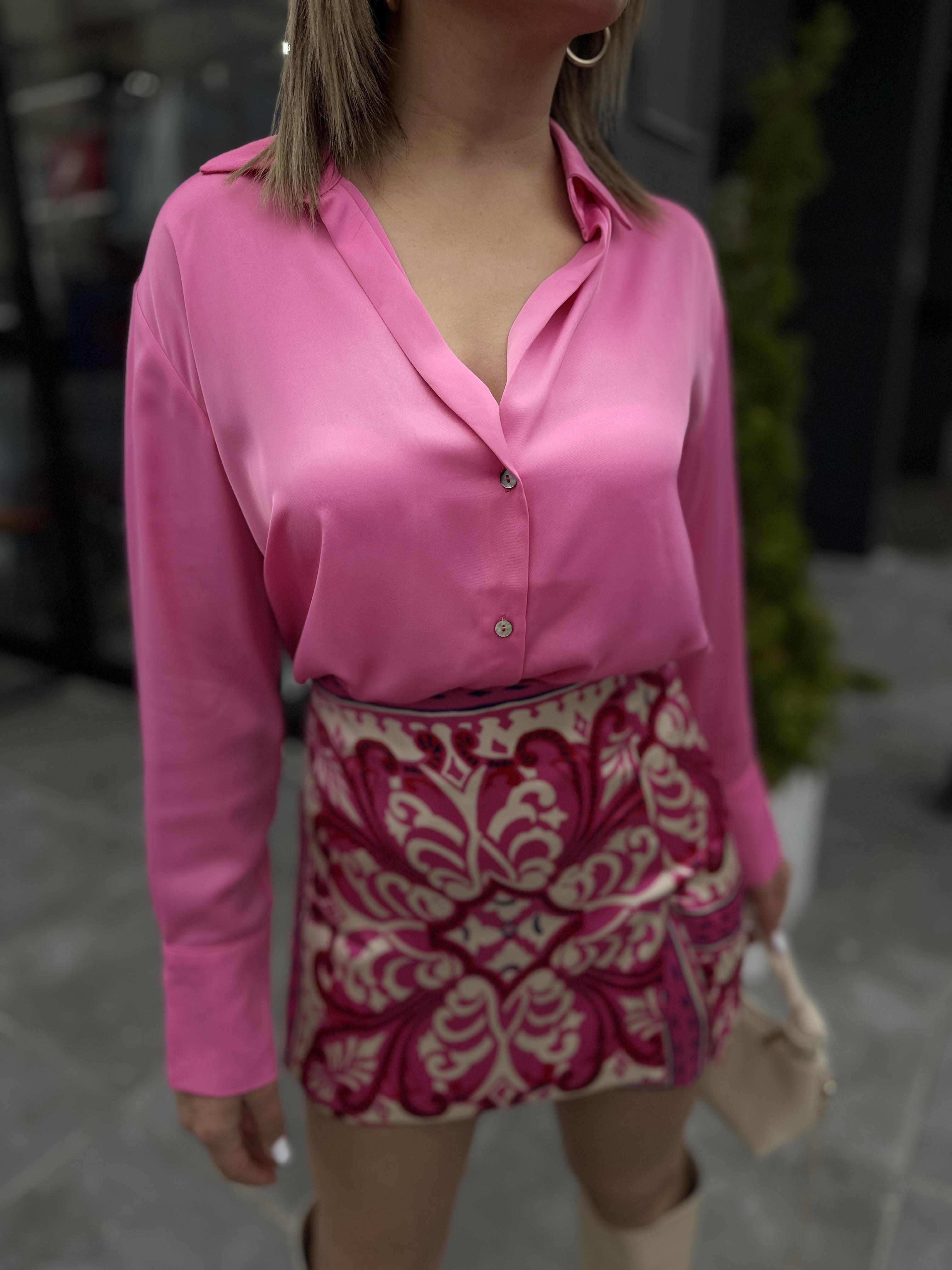 Pink Satin Shirt