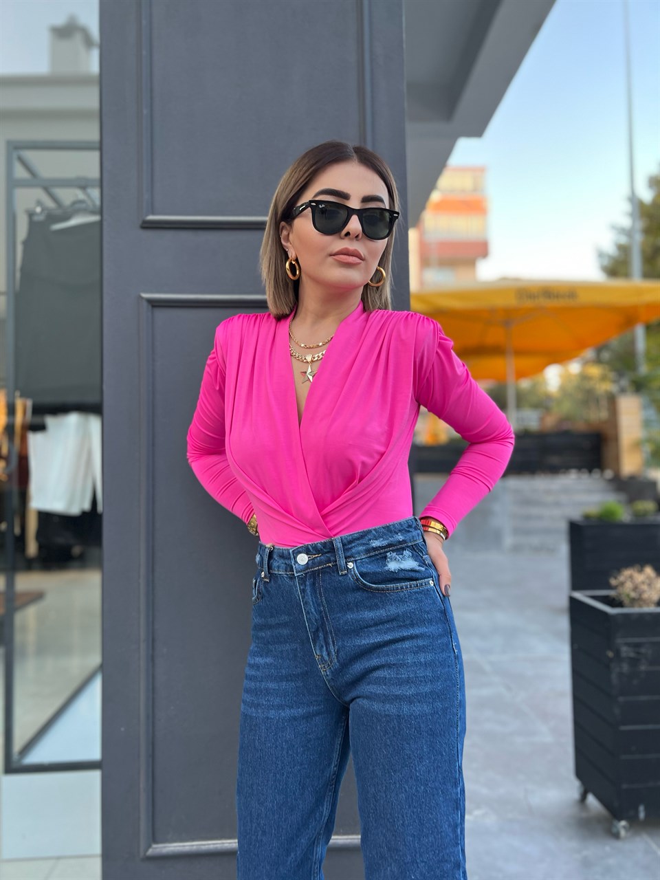 Pink Padded Bodysuit