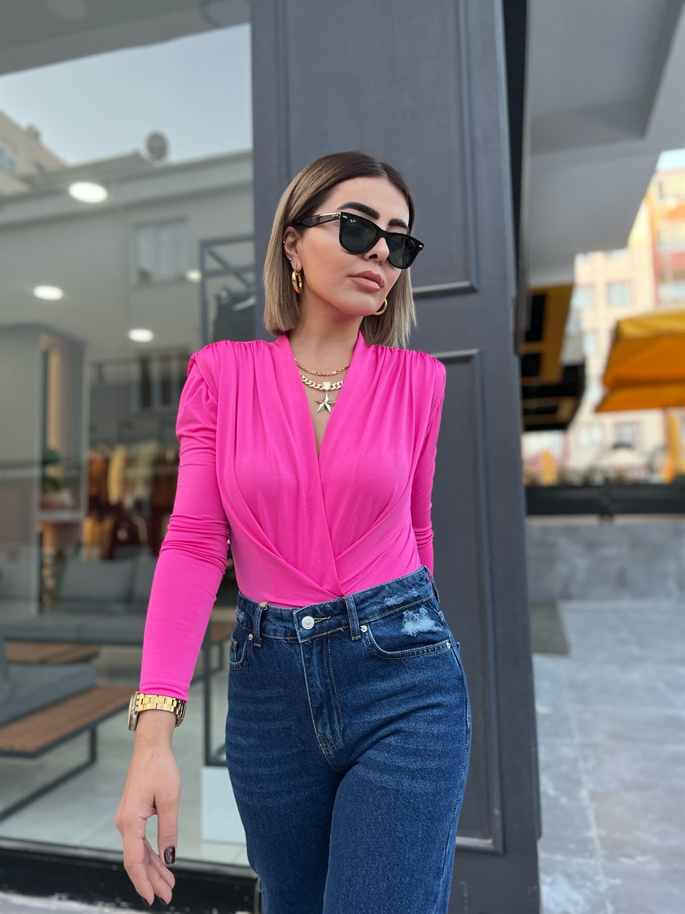 Pink Padded Bodysuit