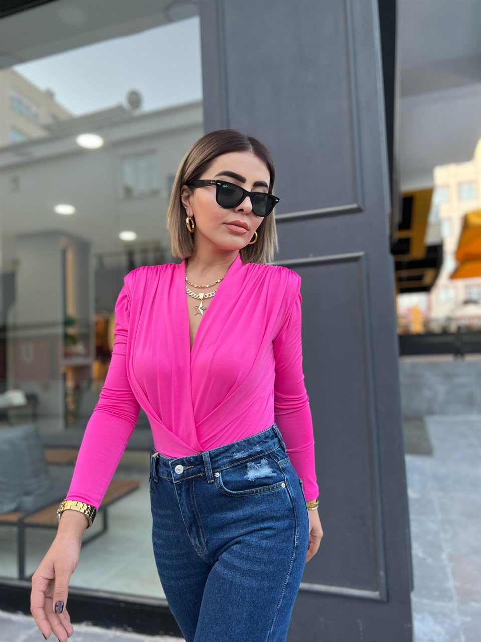 Pink Padded Bodysuit
