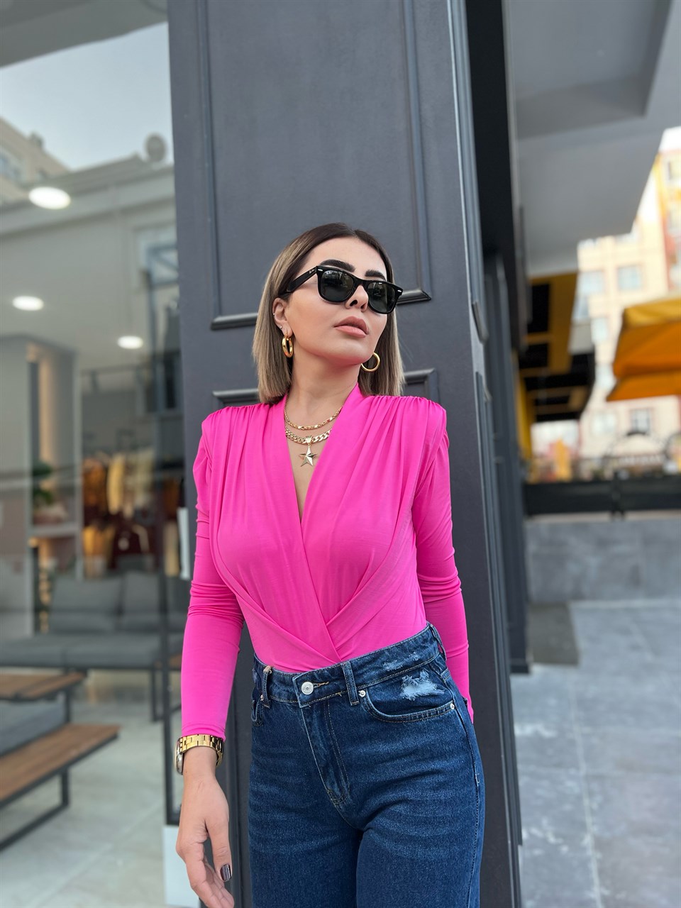 Pink Padded Bodysuit