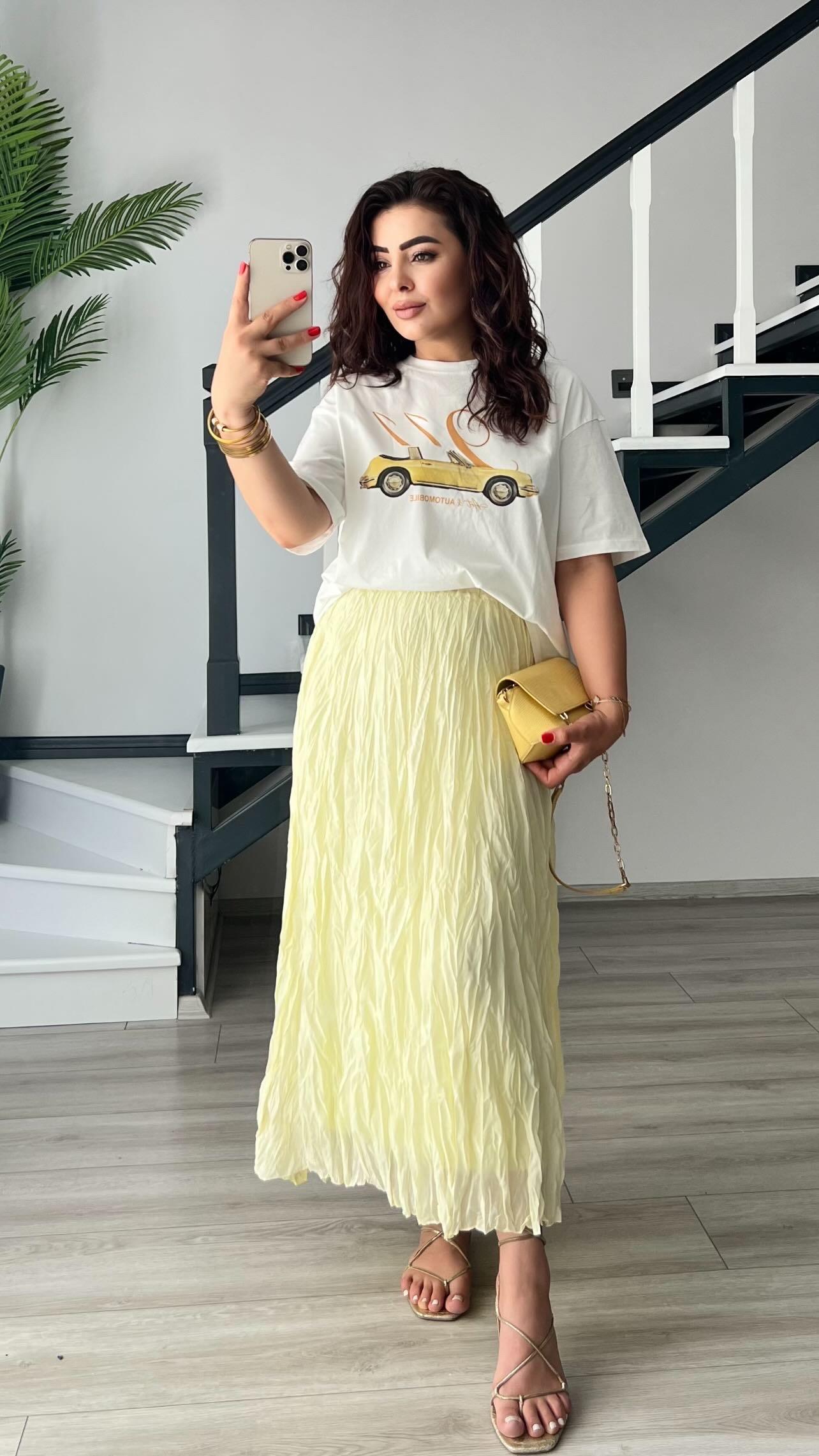 Yellow Curly Skirt