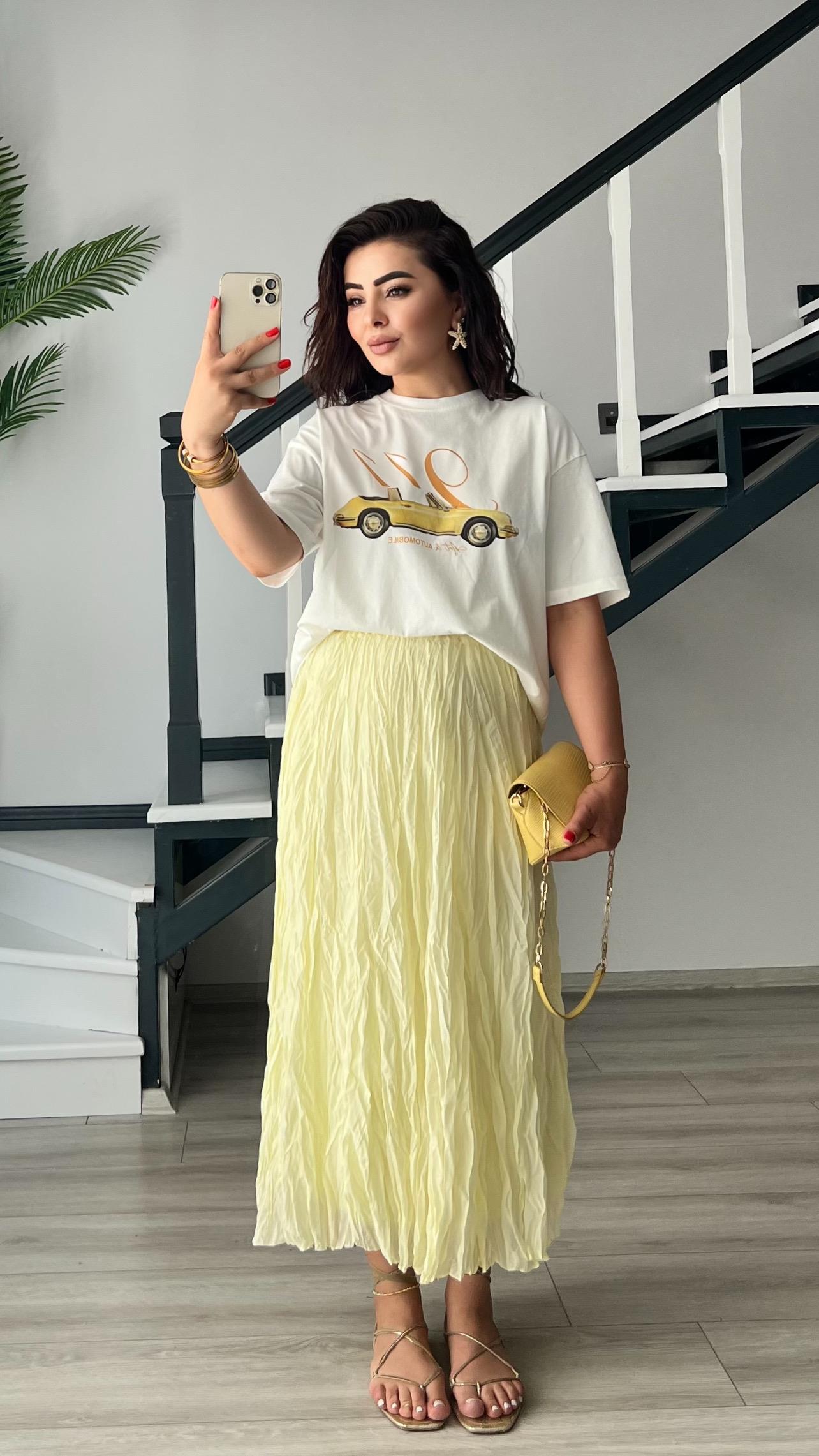 Yellow Curly Skirt