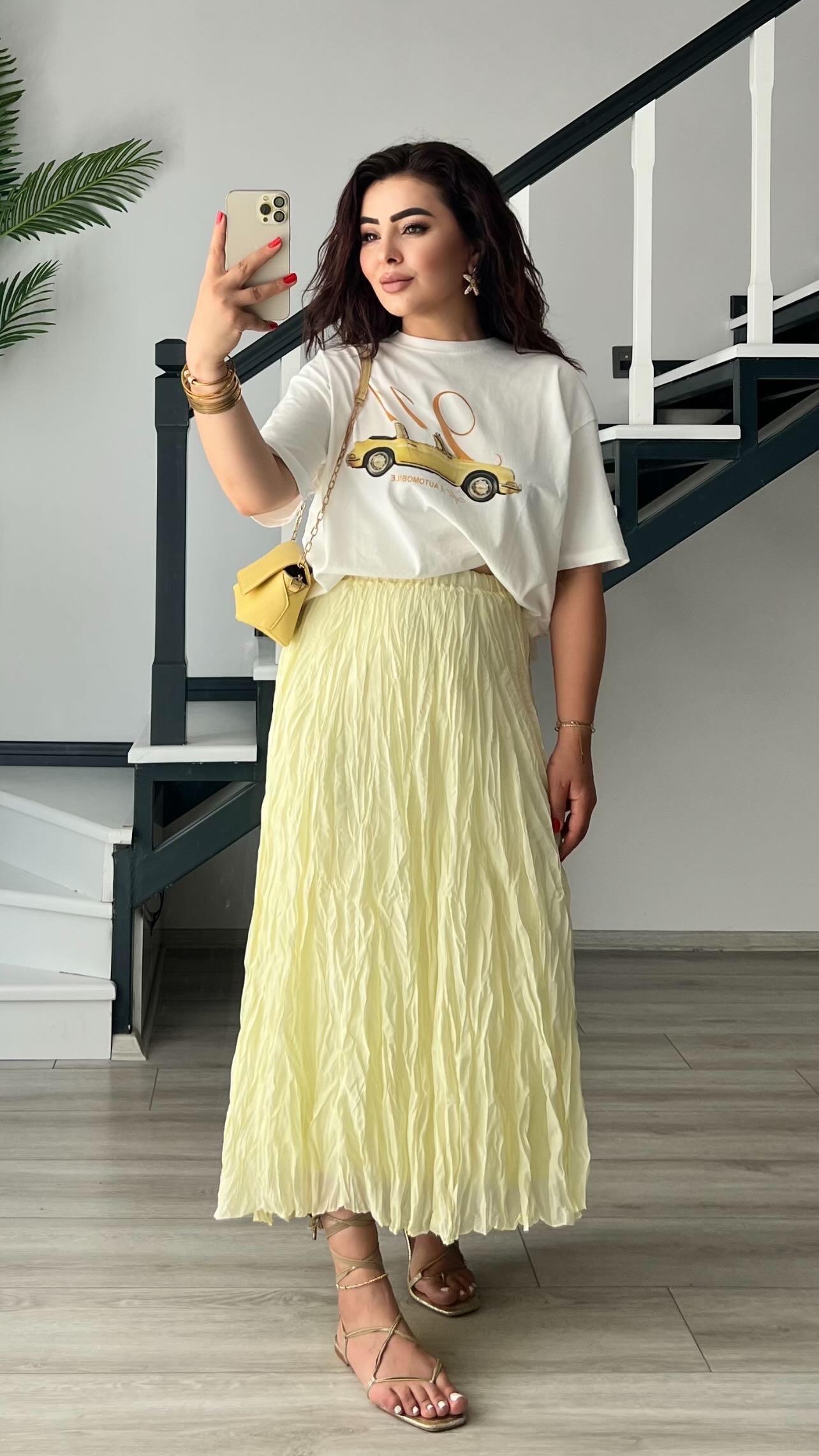 Yellow Curly Skirt