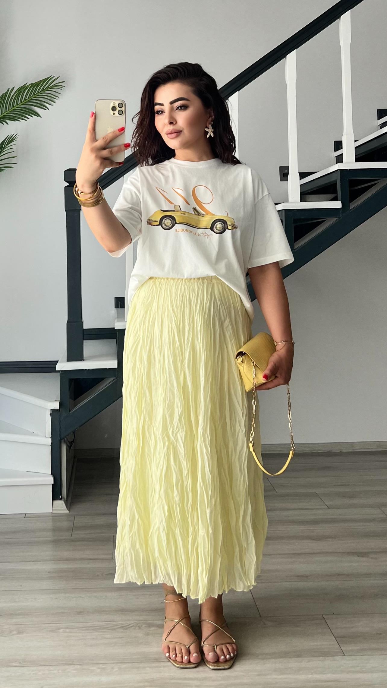 Yellow Curly Skirt
