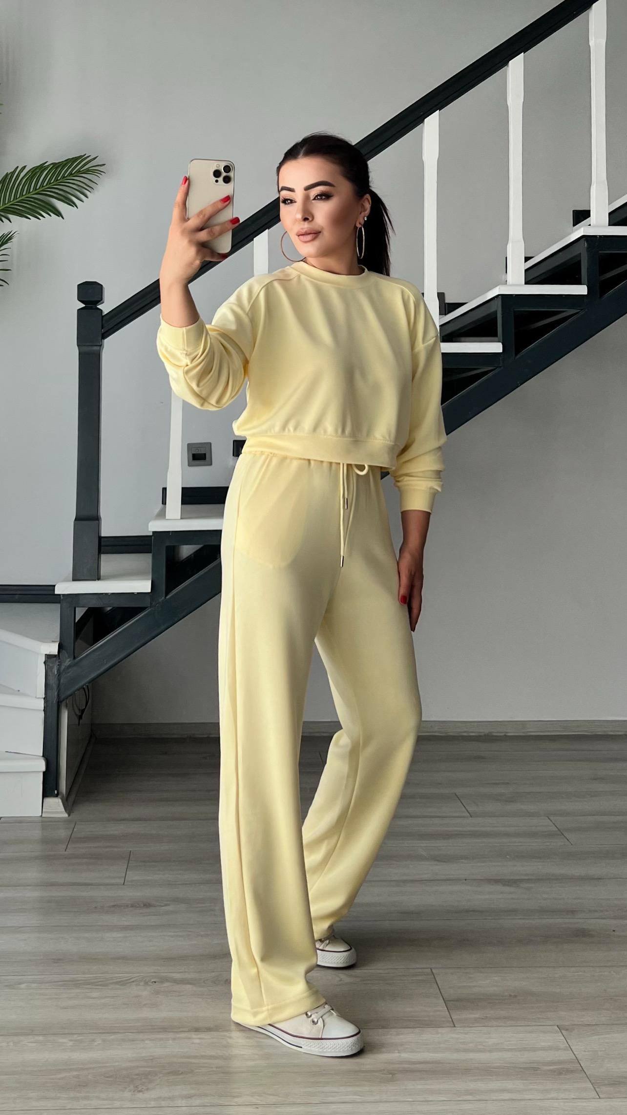 Yellow Modal Sweatshirt Set