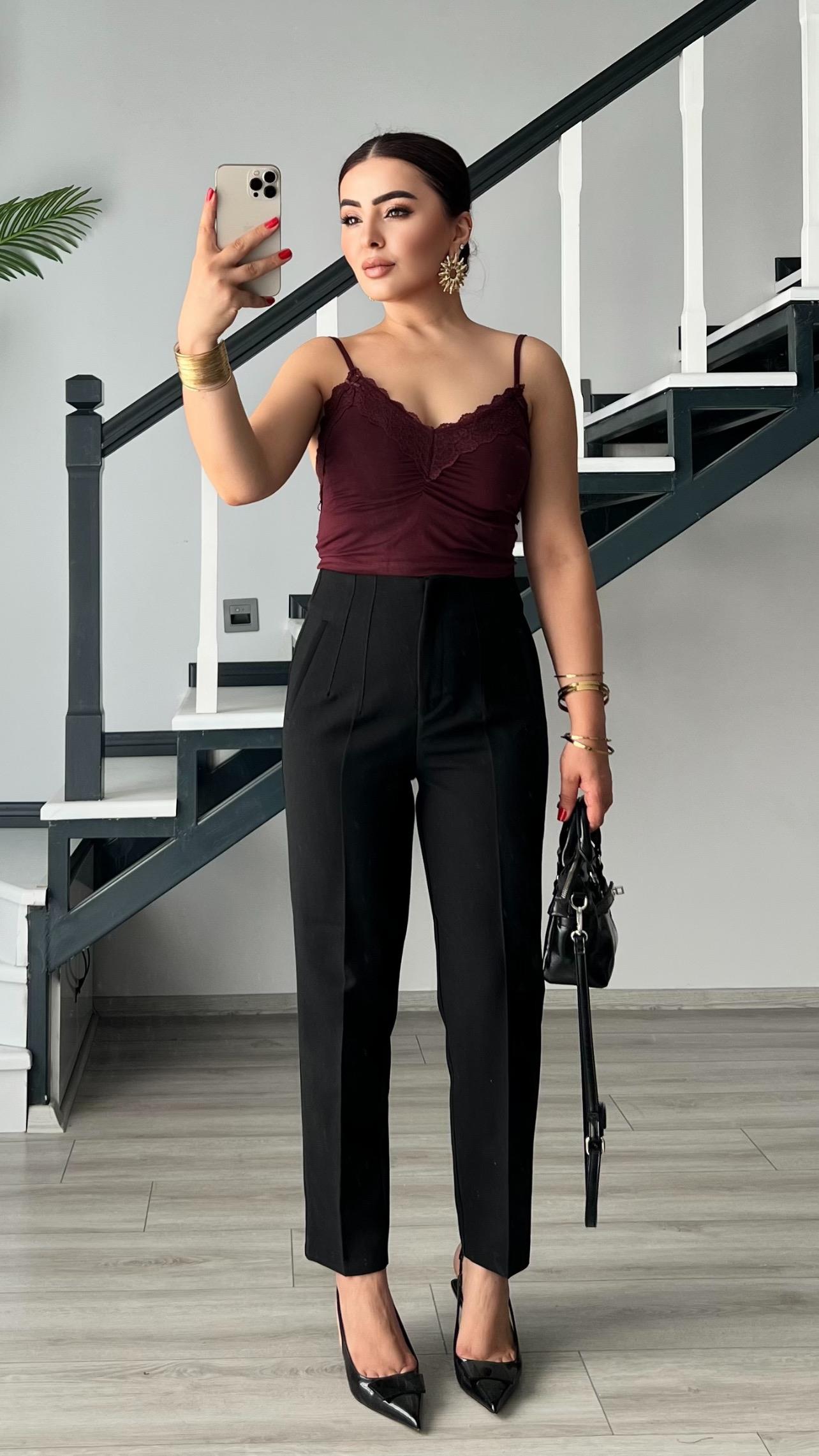 Black Flat Trousers