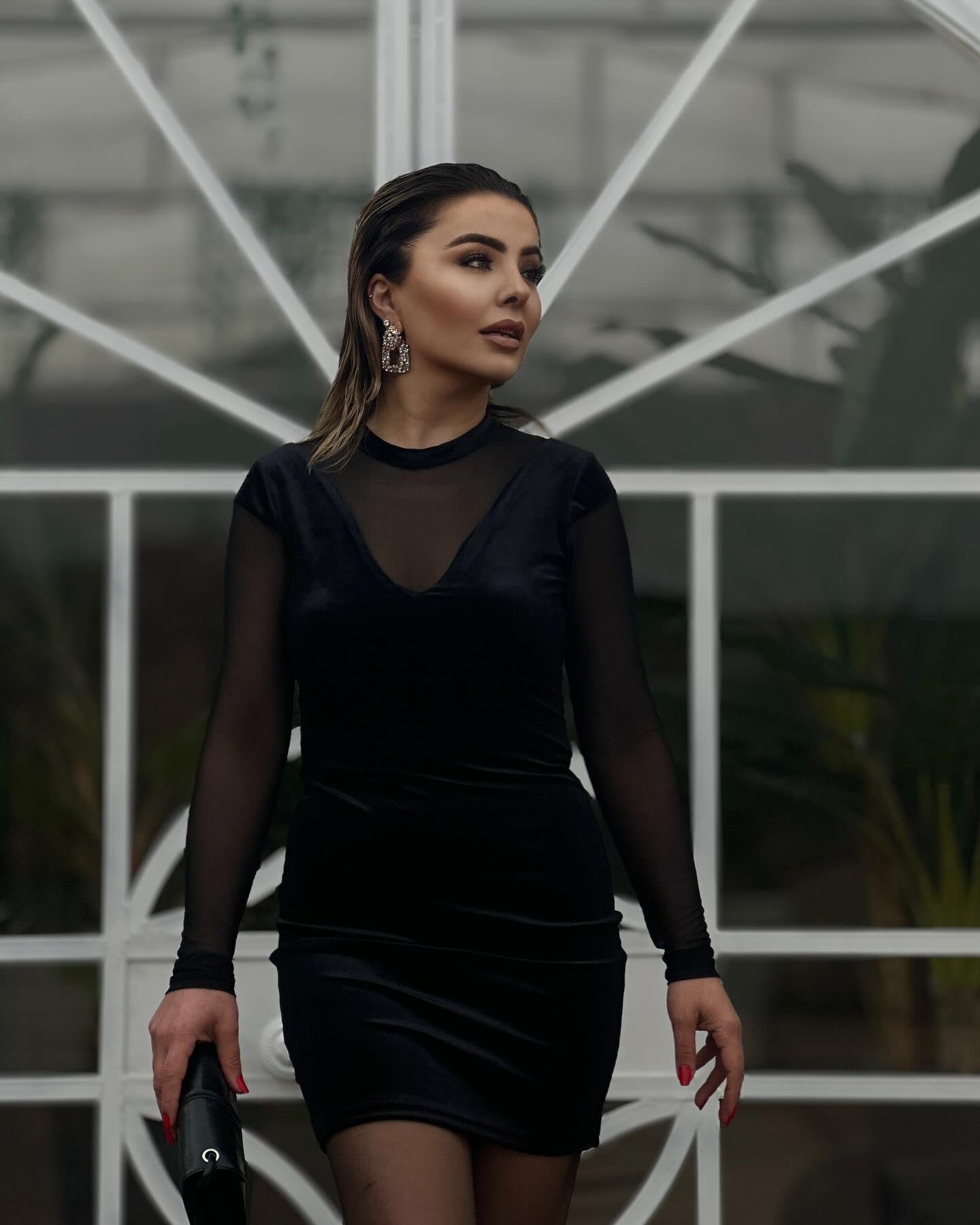 Black Velvet Tulle Dress