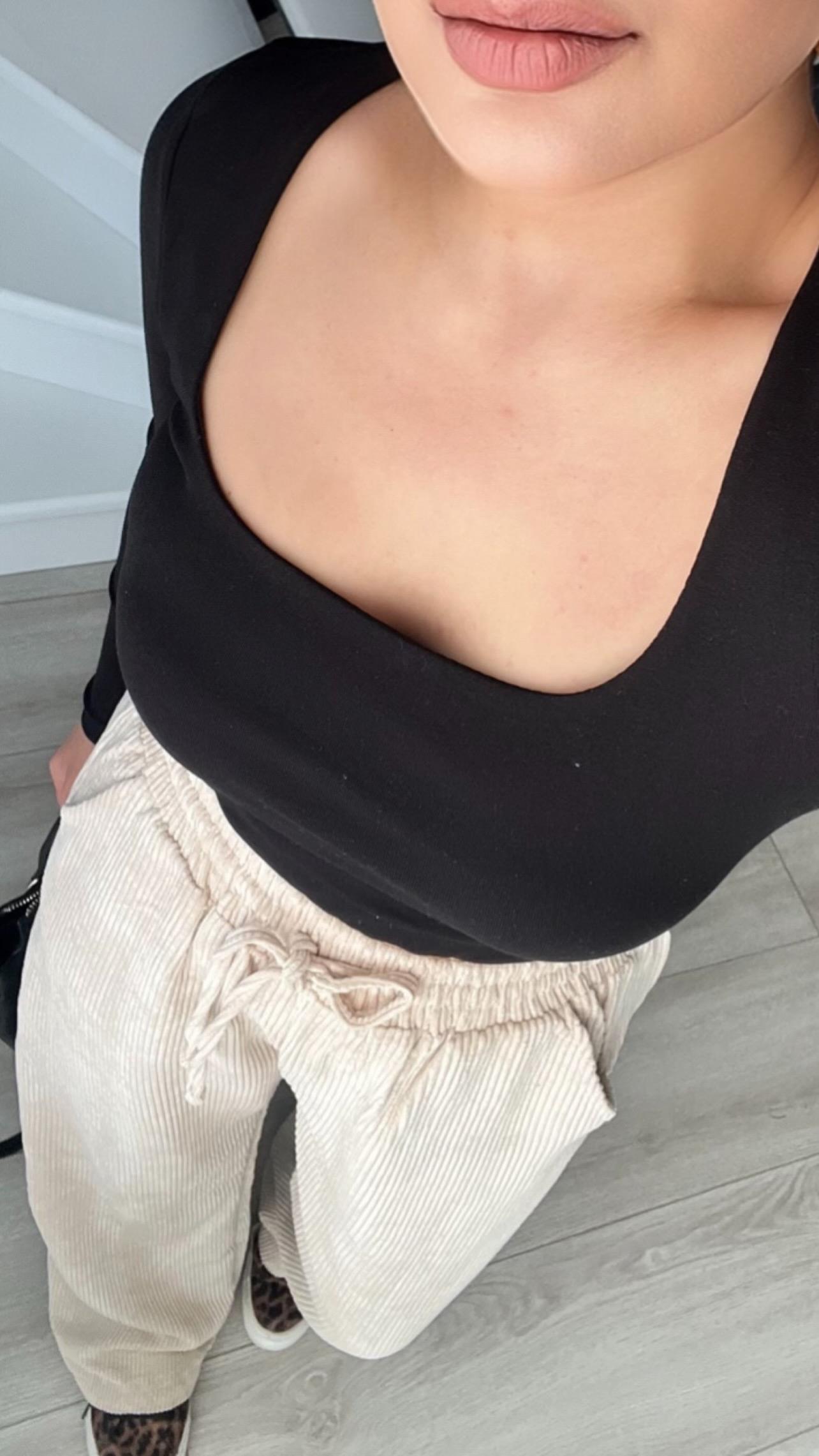 Black Square Neck Blouse