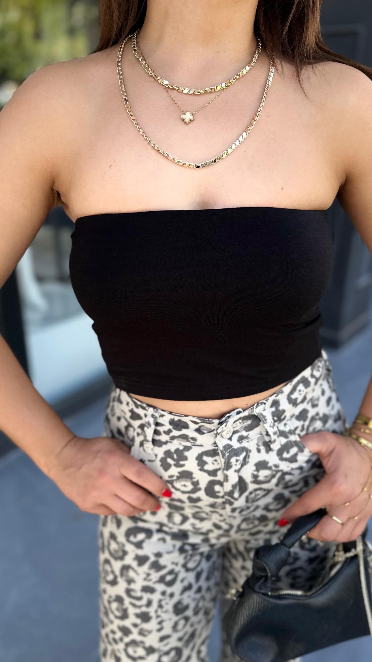 Siyah Kendinden Pedli Crop Top 