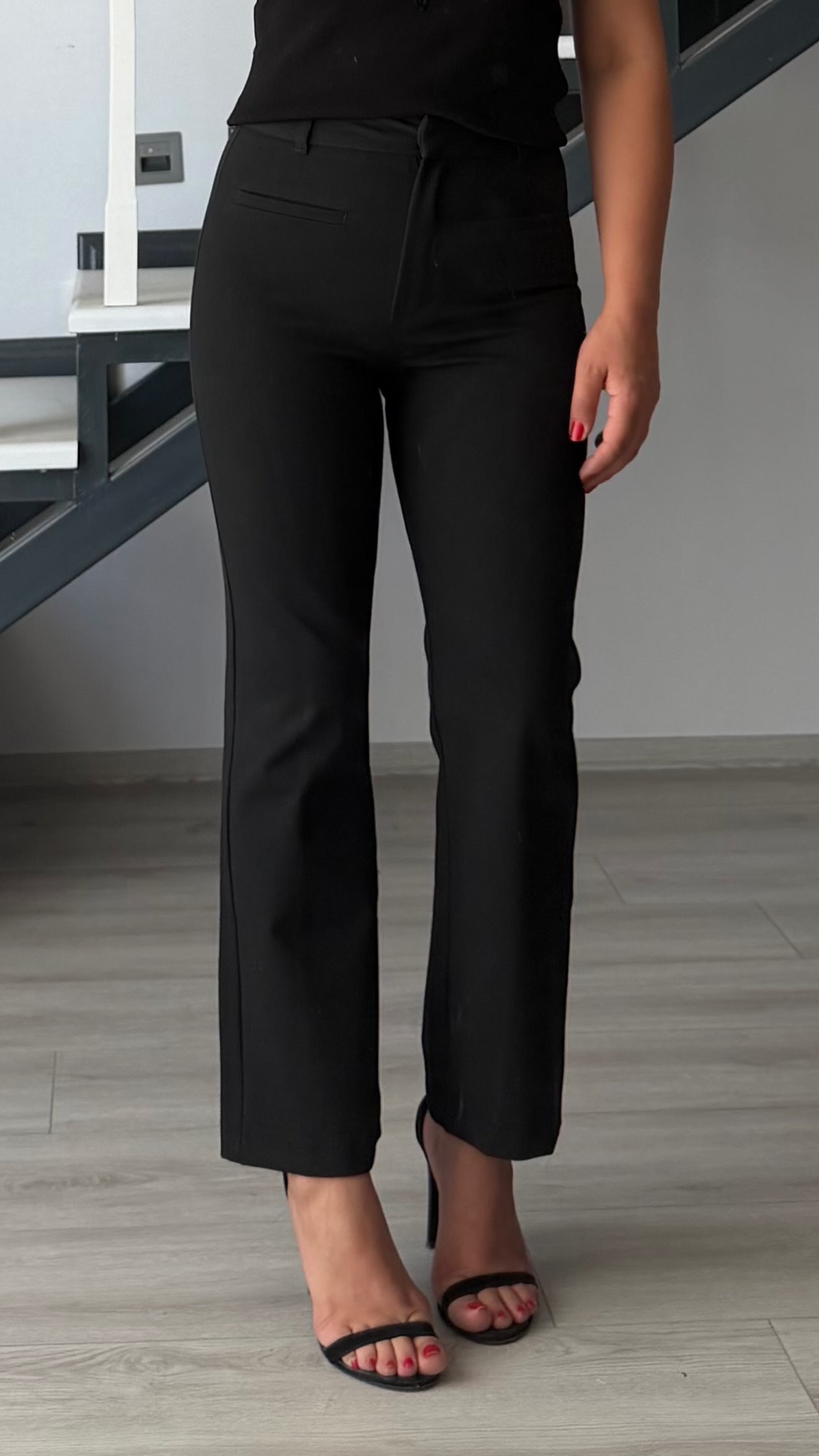 Black Stretch Flare Pants