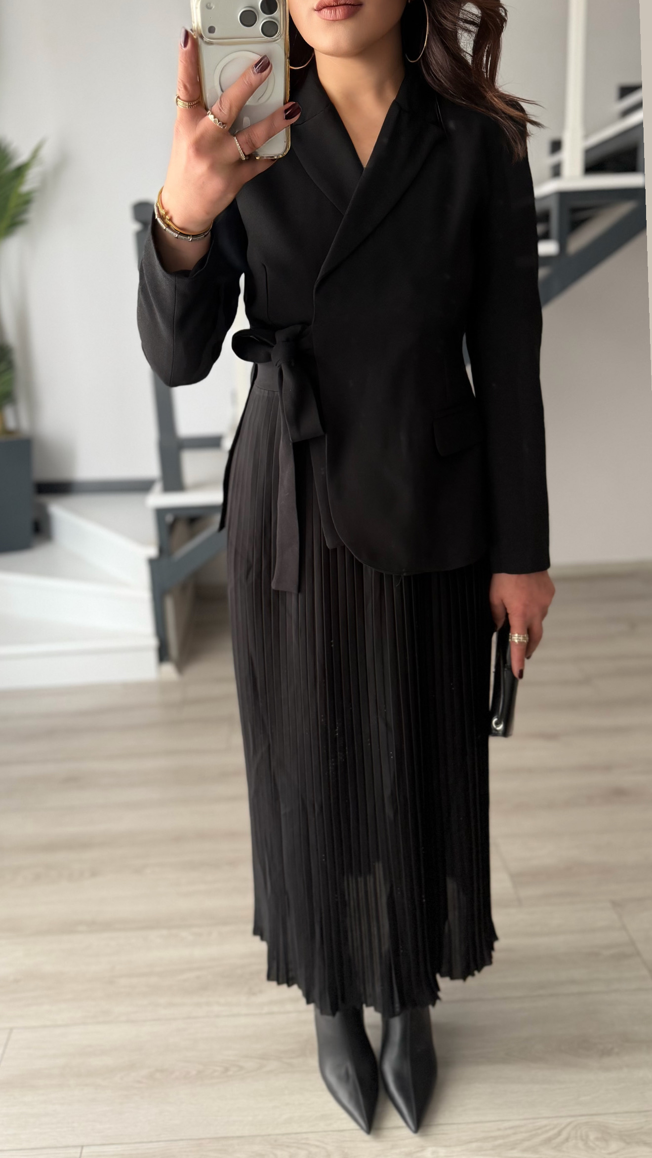 Pleated Dress & Jacket Set
