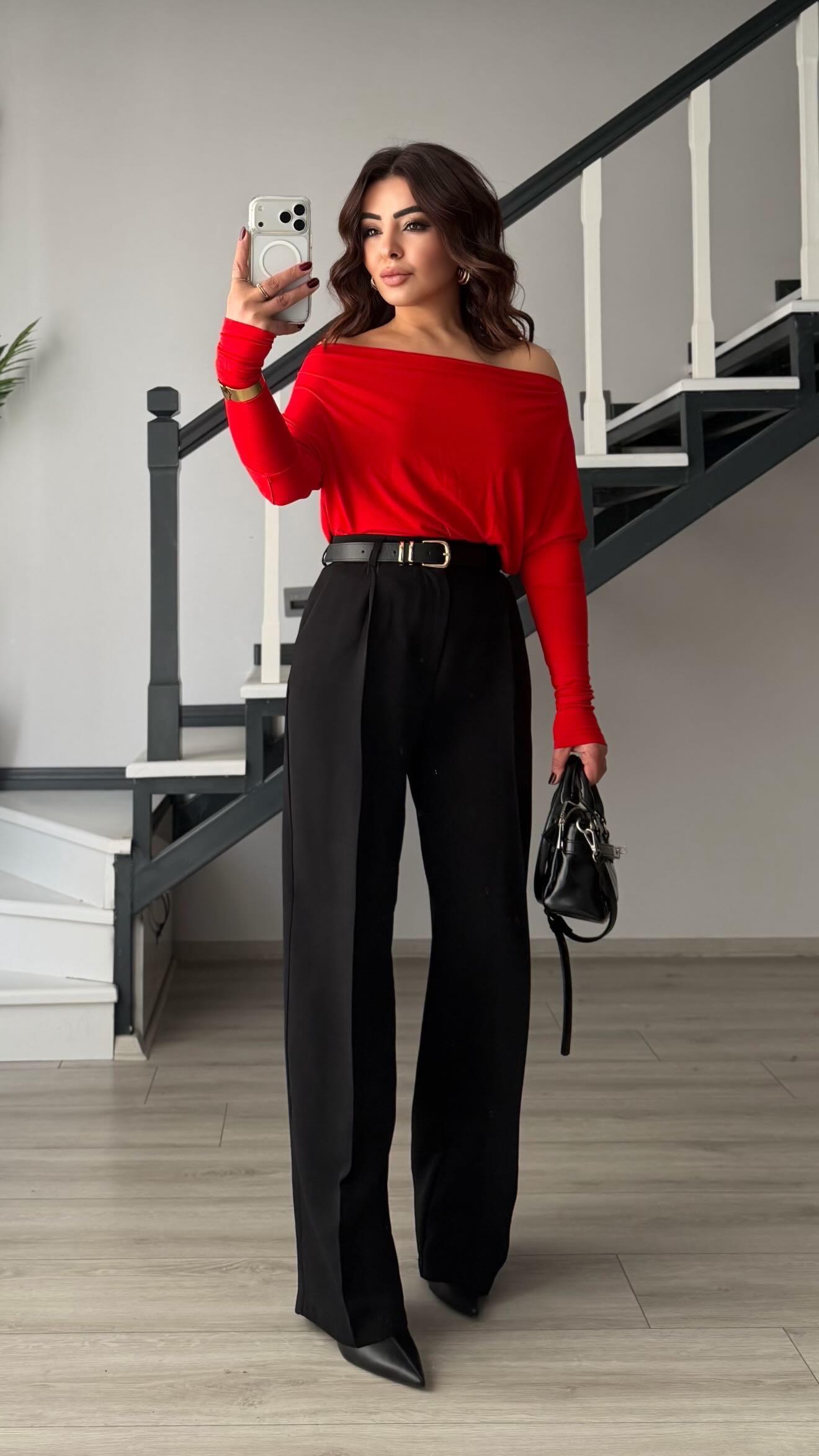 Siyah Premium Palazzo Pantalon