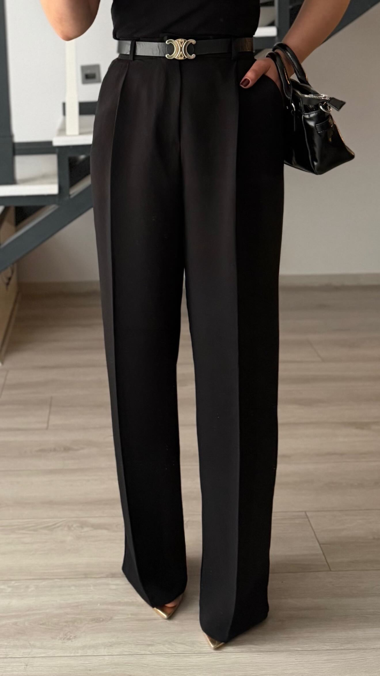 Siyah Premium Palazzo Pantolon