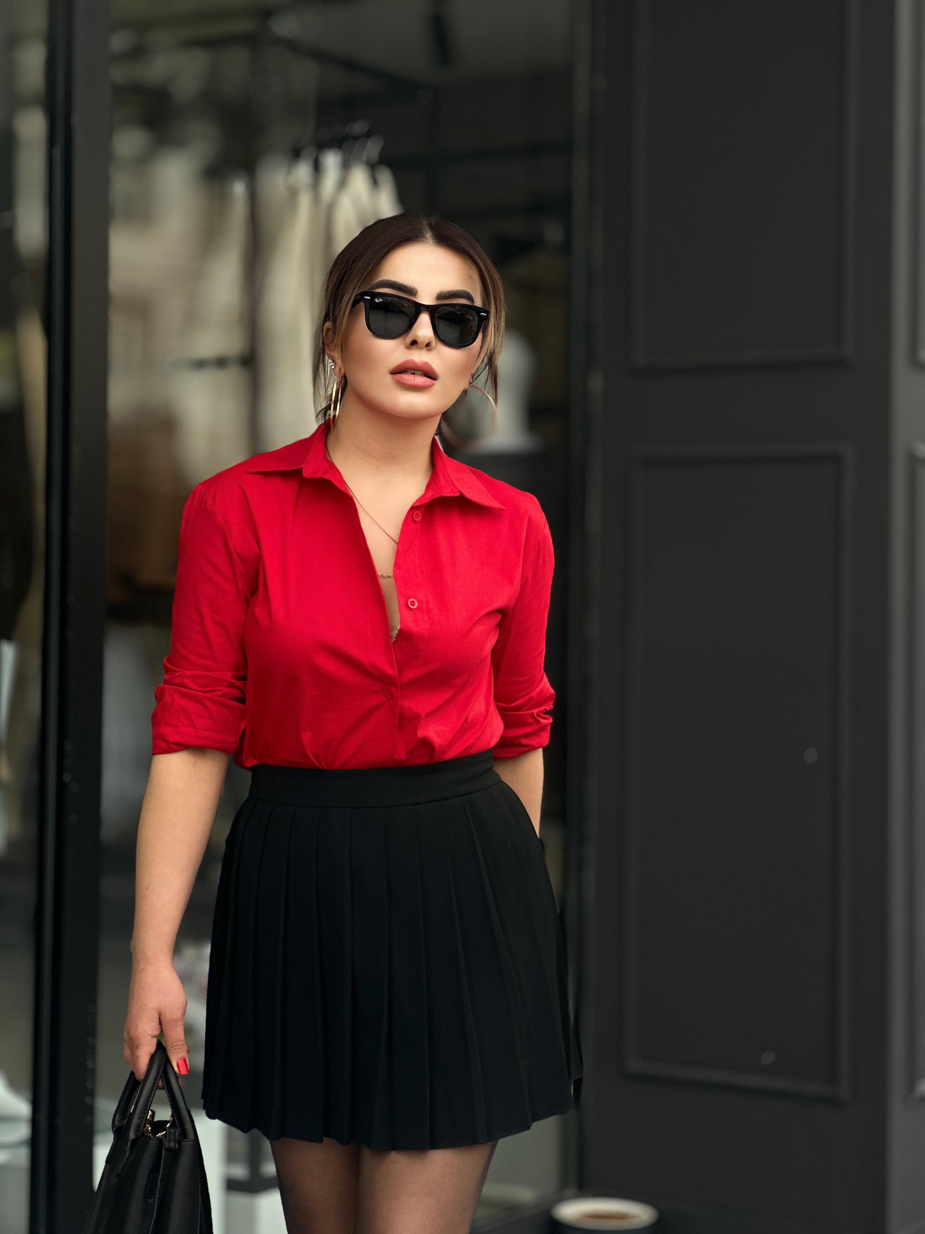Black Premium Pleated Mini Skirt