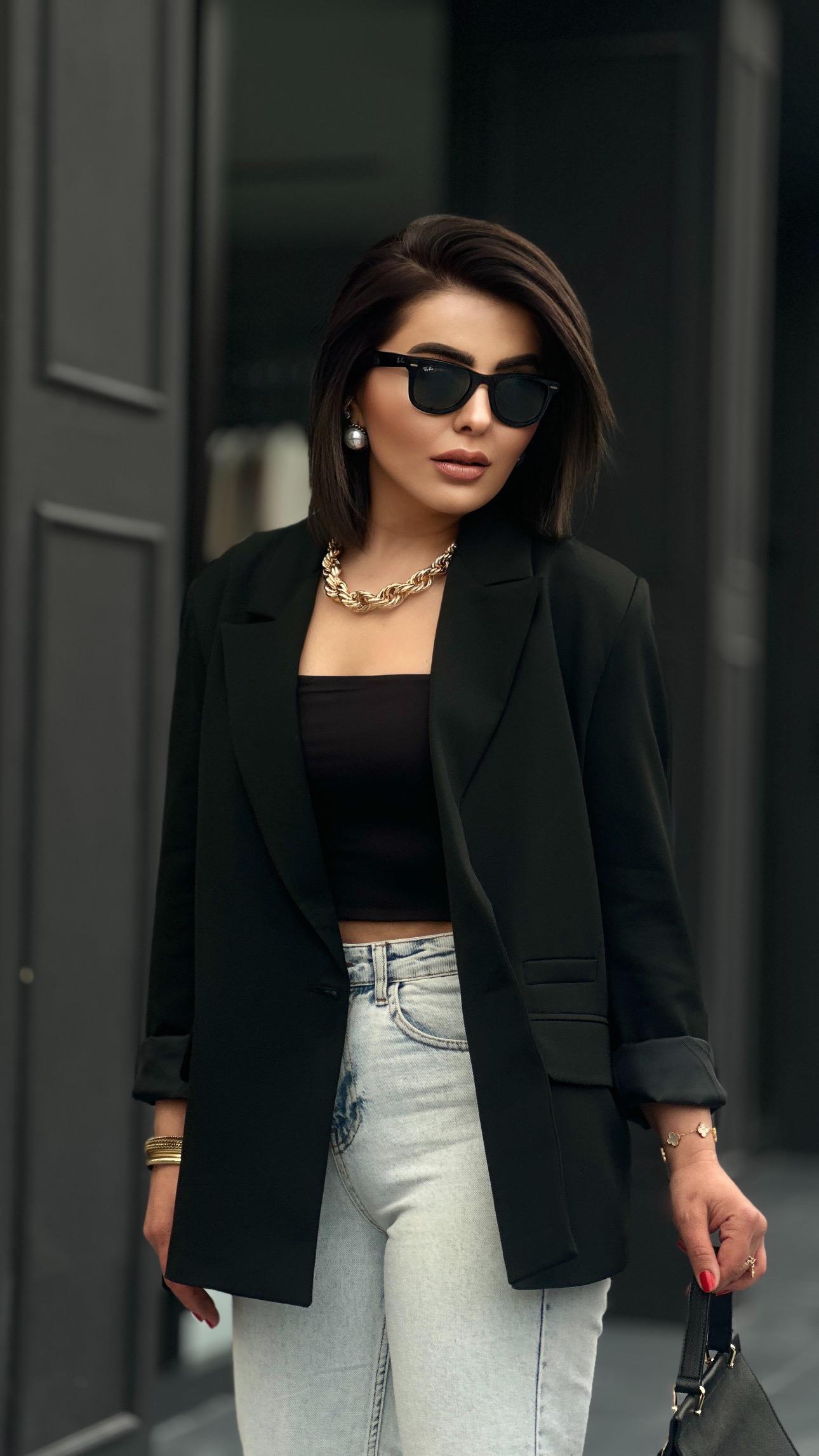 Siyah Regular Tek Düğme BlazerCeket