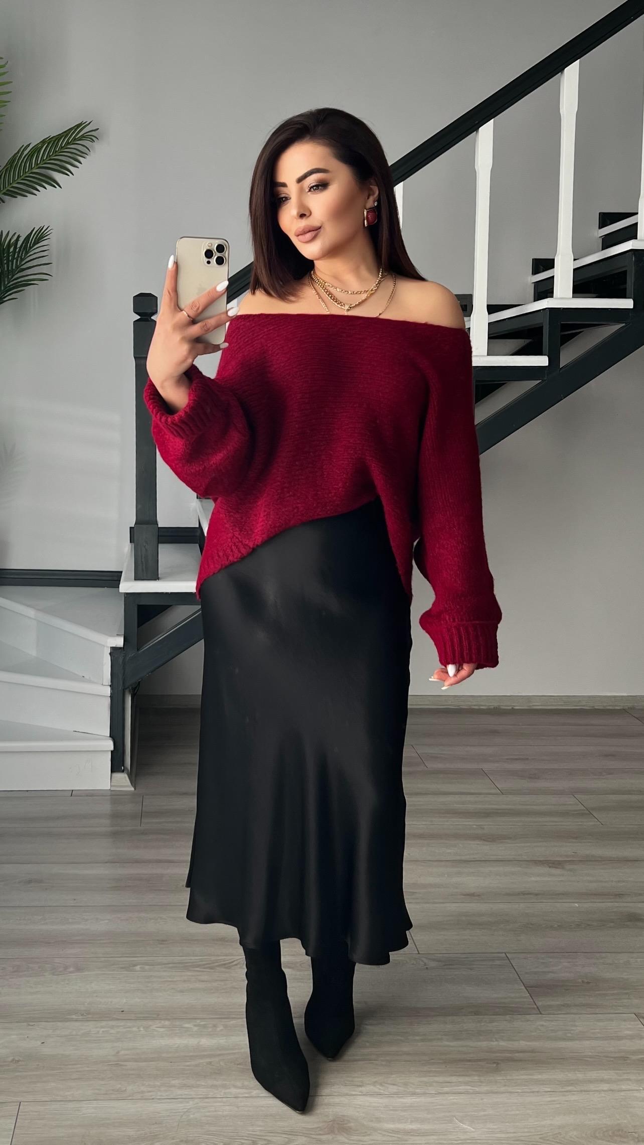 Black Satin Skirt