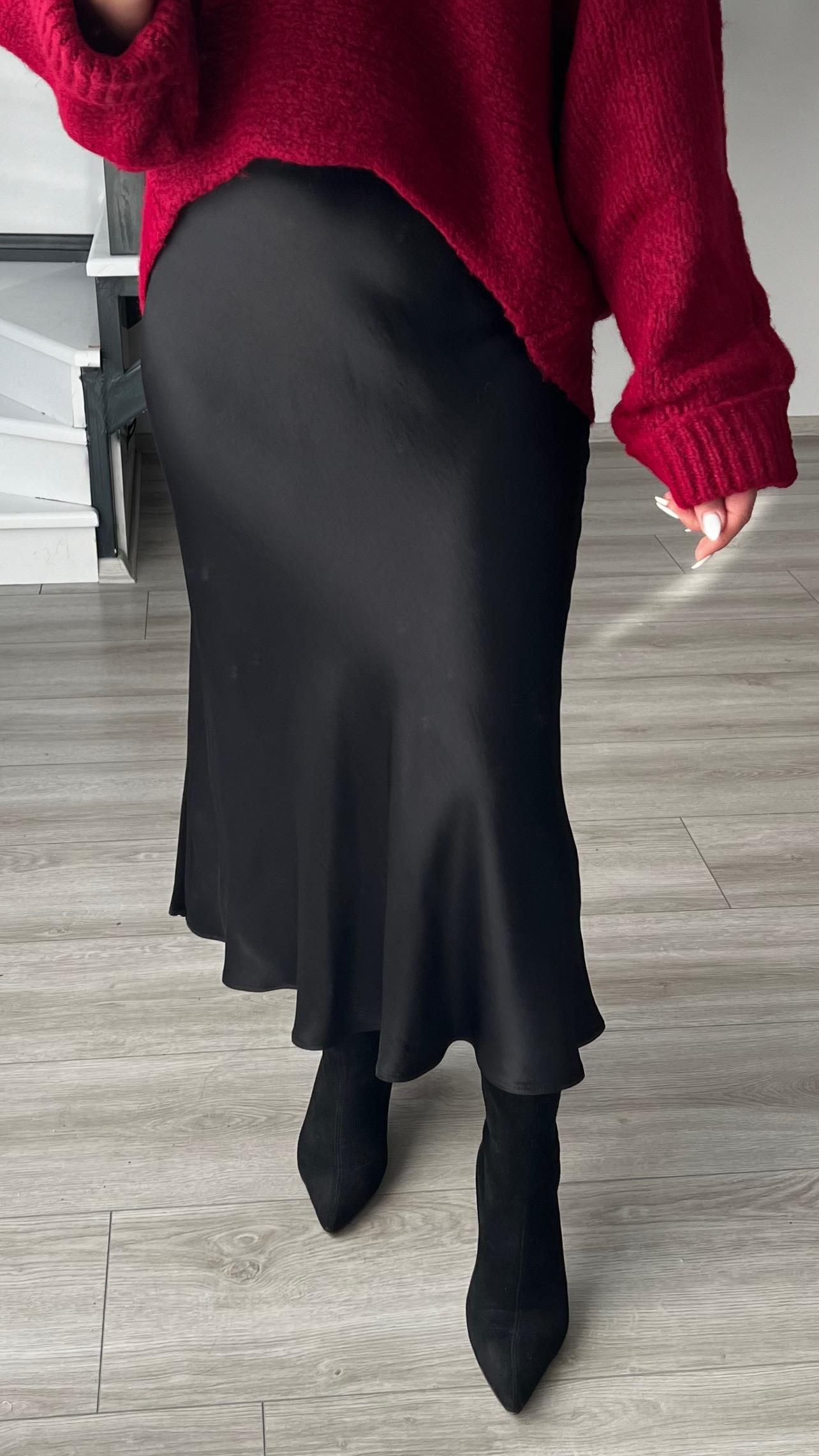 Black Satin Skirt